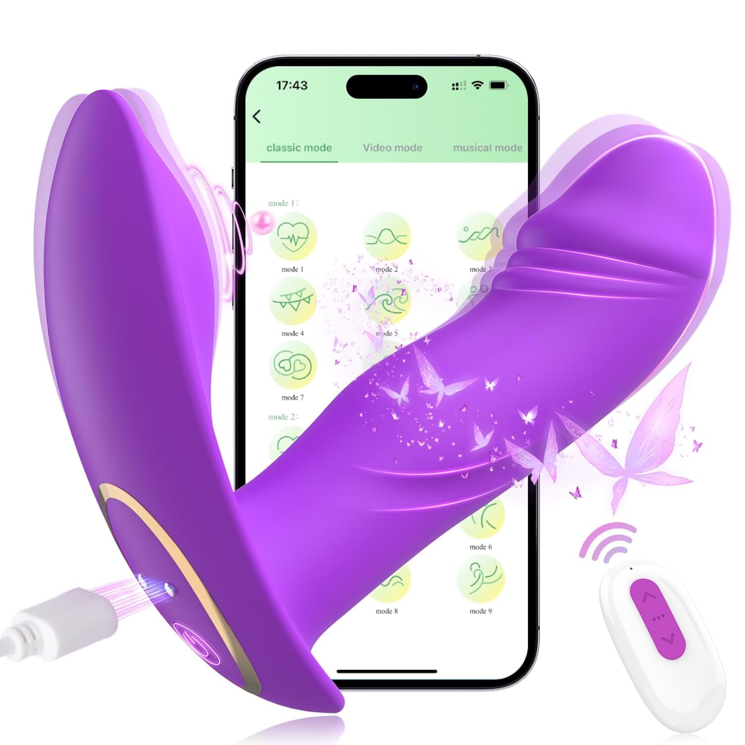 Realistic Dildo Vibrator with 9 Modes, Remote Control Wearable Sex Toy
