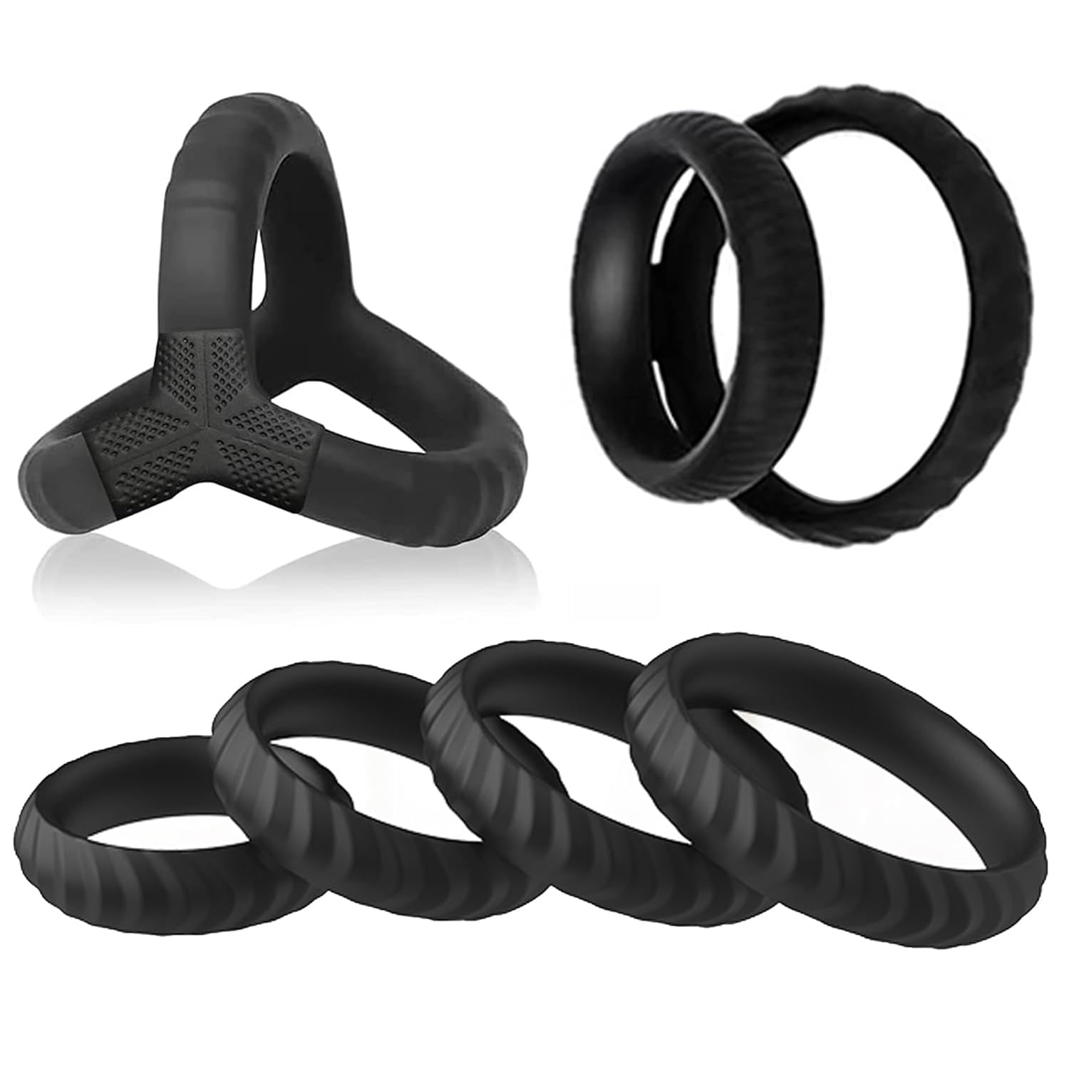 Silicone Penis Ring Set, 6 Different Sizes Penis Ring Penis Sleeve Pen