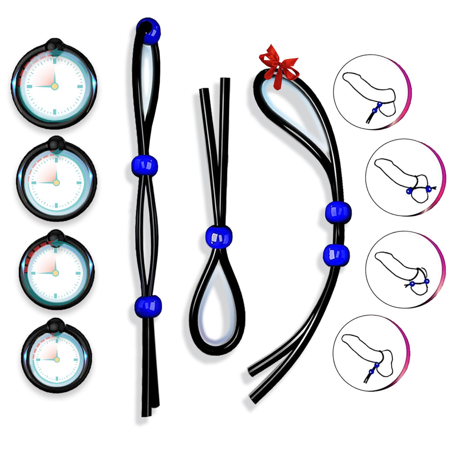 Cock Ring Adjustable Male Penis Ring Silicone 7 Different Sizes