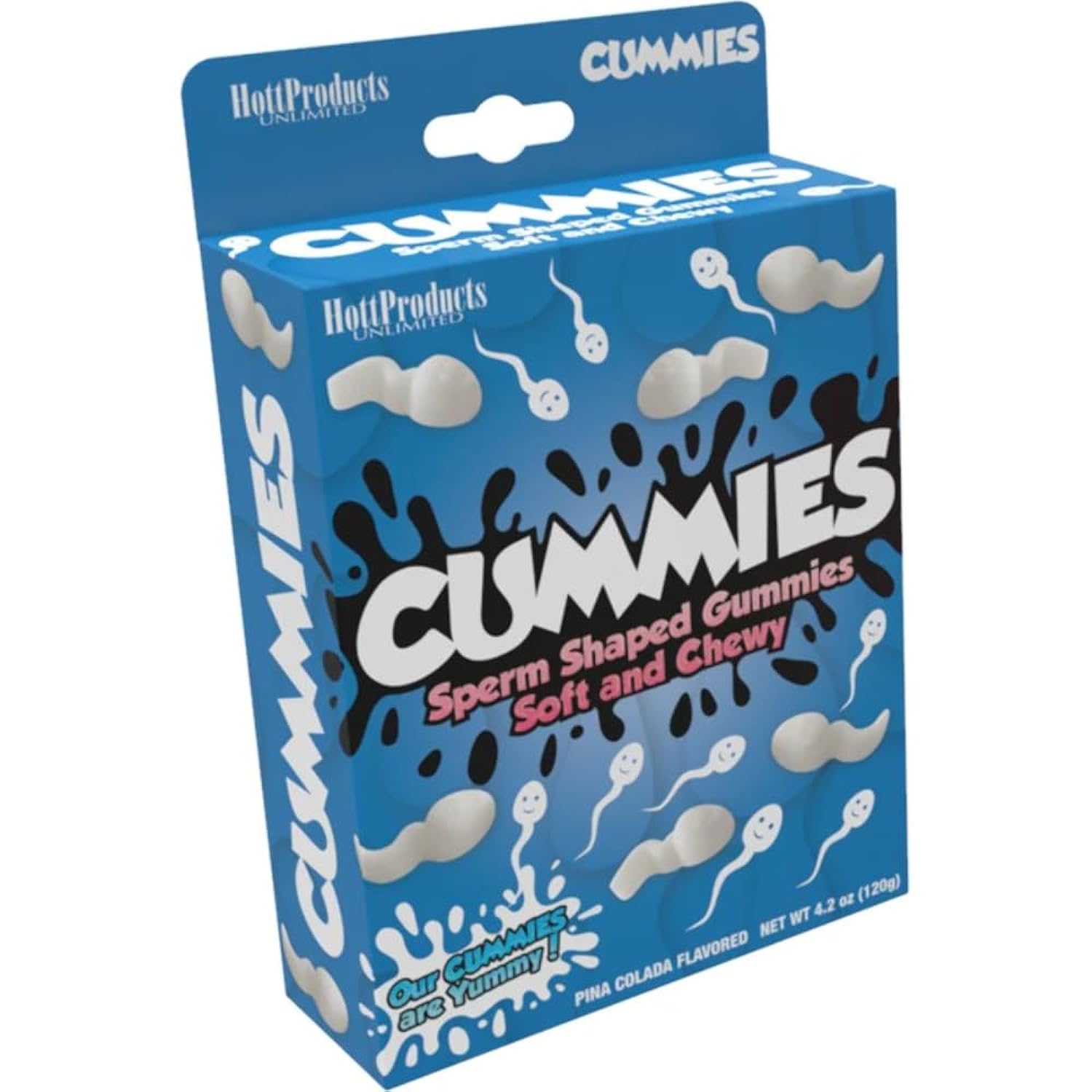Cummies - Sperm Shape Gummies - Soft And Chewy - Pina Colada Flavored