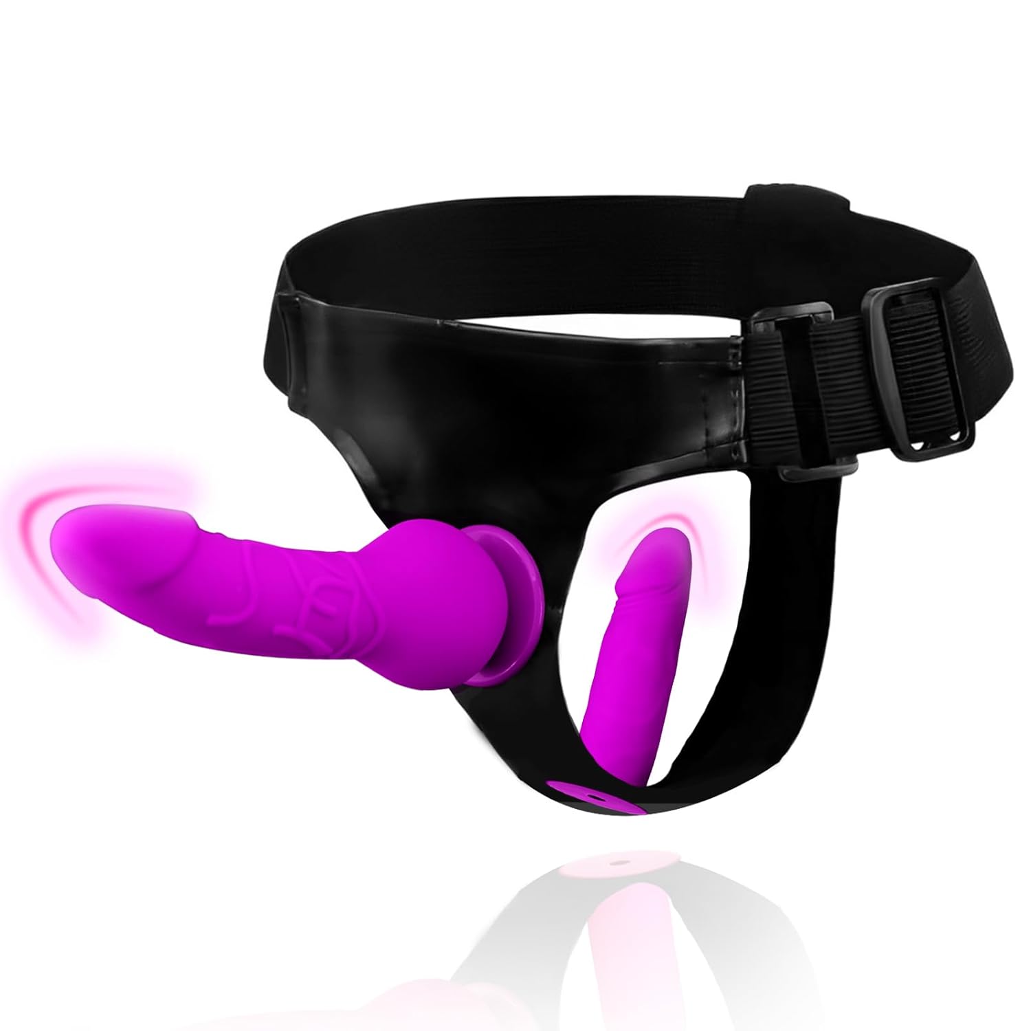 Strap-On Harness with 2 Silicone Dildos, Adjustable for Couples