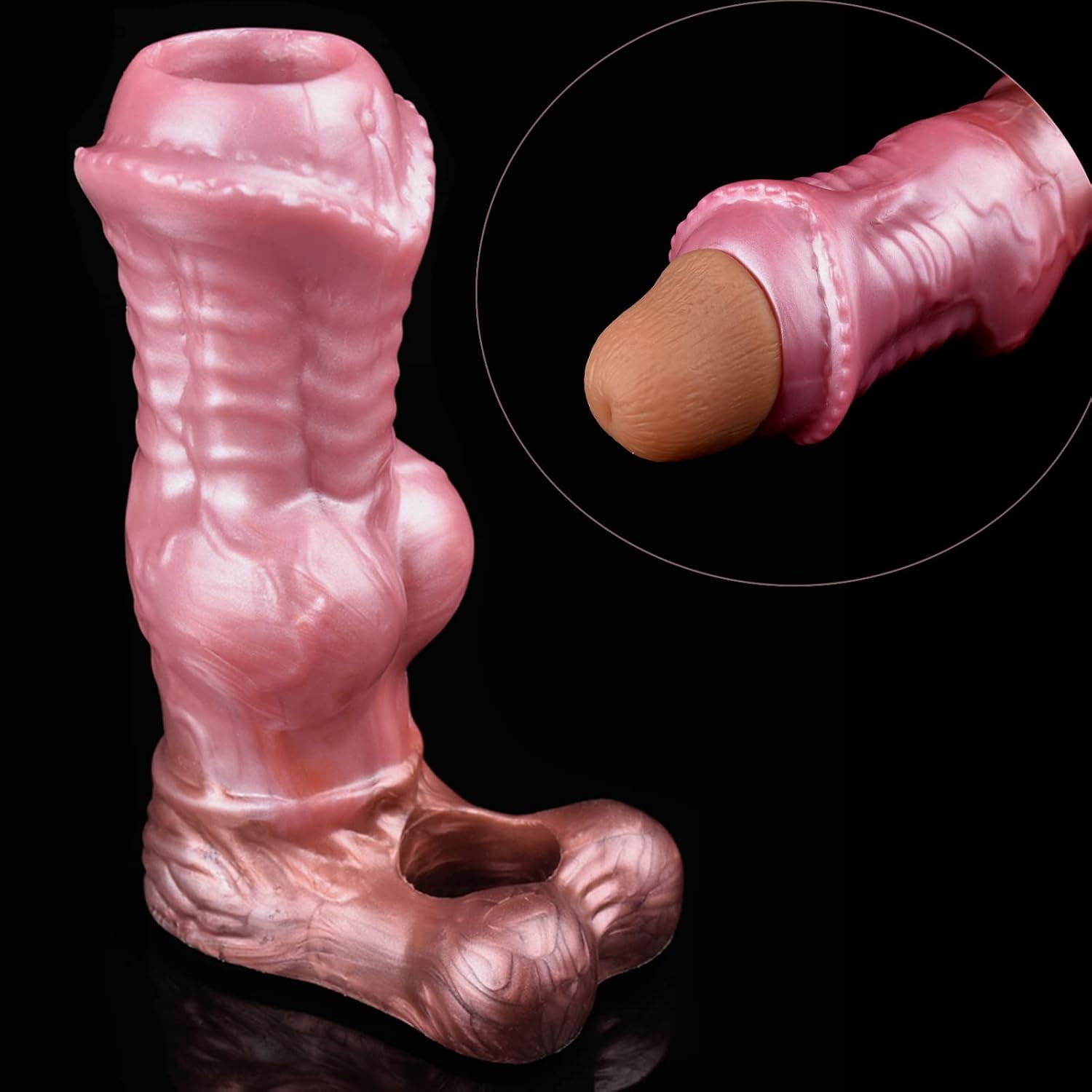 Silicone Horse Penis Enlarger Slevee,Wearable Elastic Cock Ring