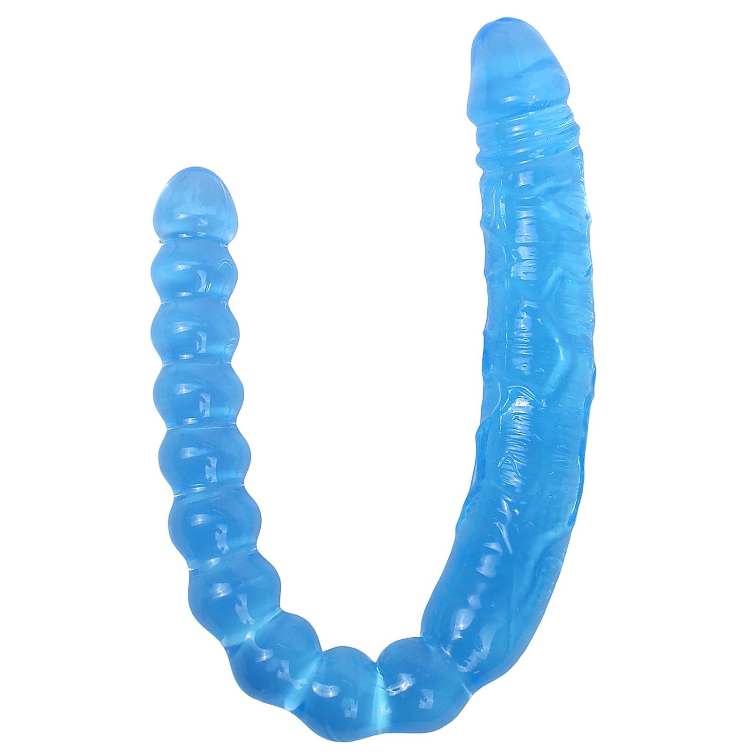 17.7 Inch Double Ended Dildo, Realistic Penis And Beads Flexible
