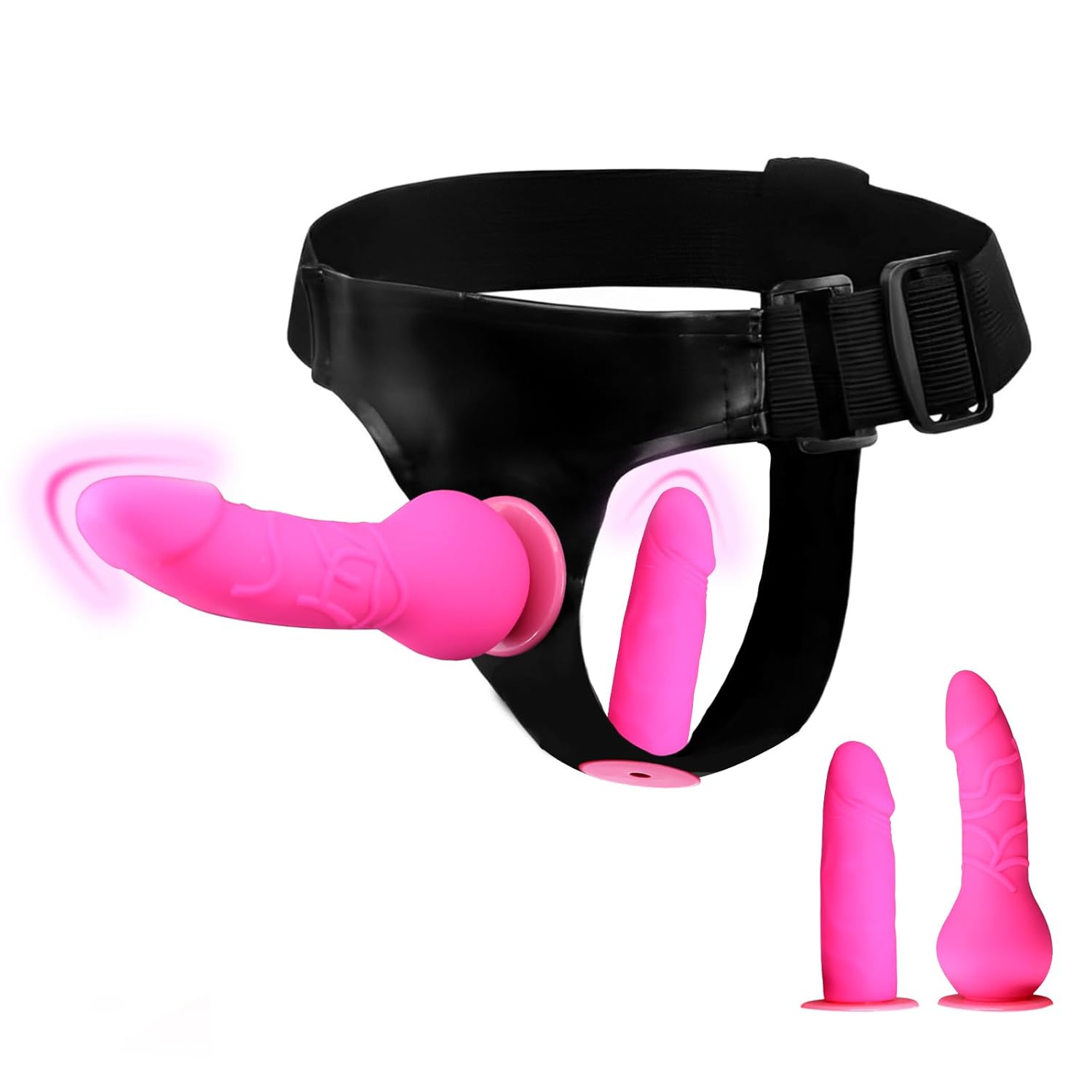 Pink Double-Ended Strap-On Dildo with Harness for Couples Play