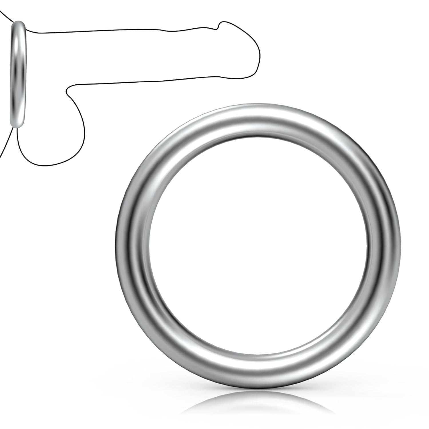 Stainless Steel Male Penis Rings, Arc Ring Delay Ring,Smooth Sex Toys