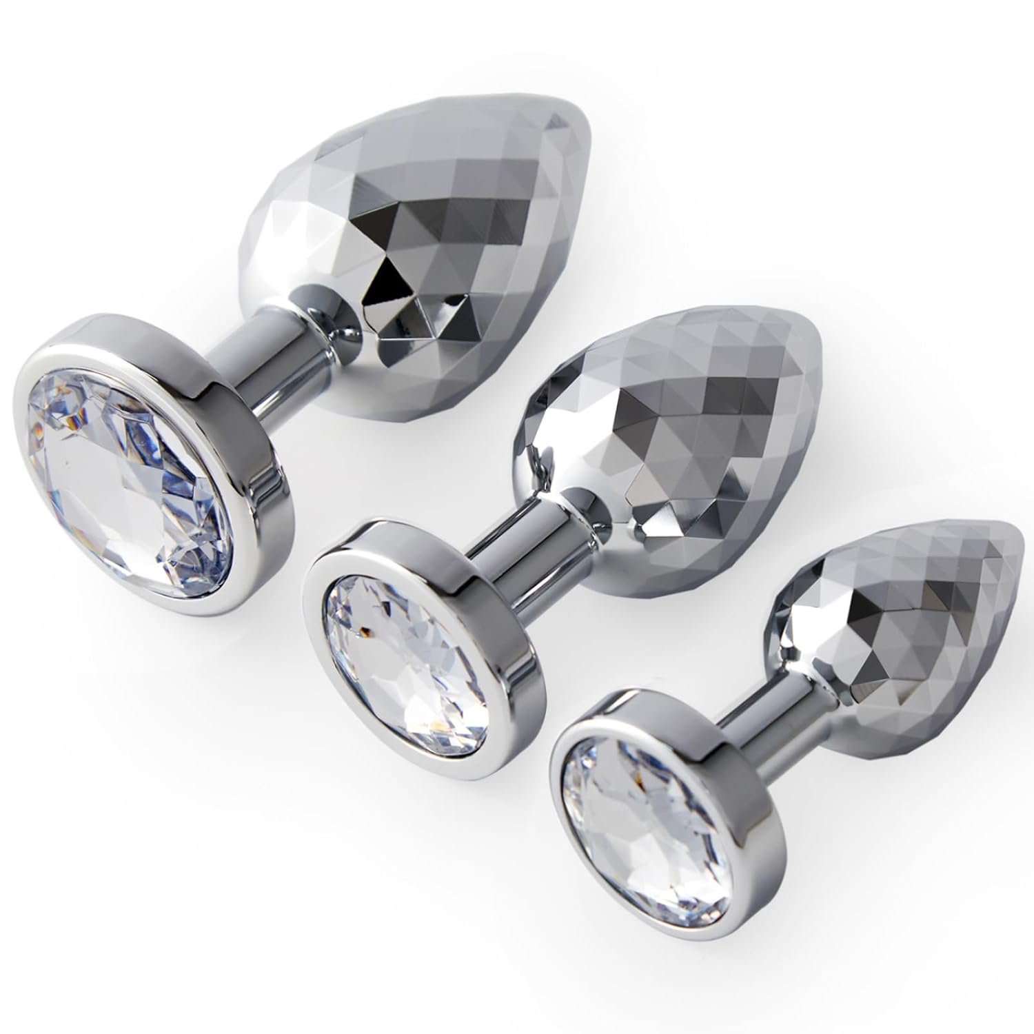 Butt Plug Set - Metal Anal Trainer for Couples, 3-Piece Kit