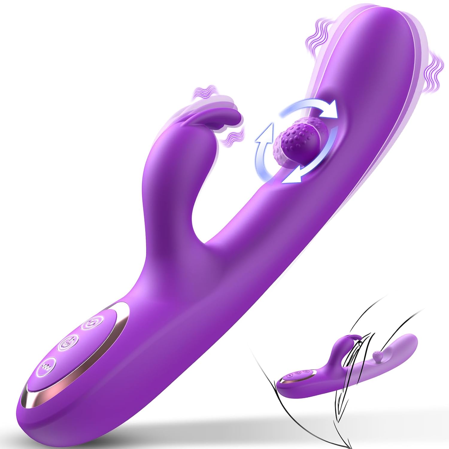 G Spot 3-in-1 Vibrator with 10 Rubbing 7 Vibrating & 7 Massaging Modes