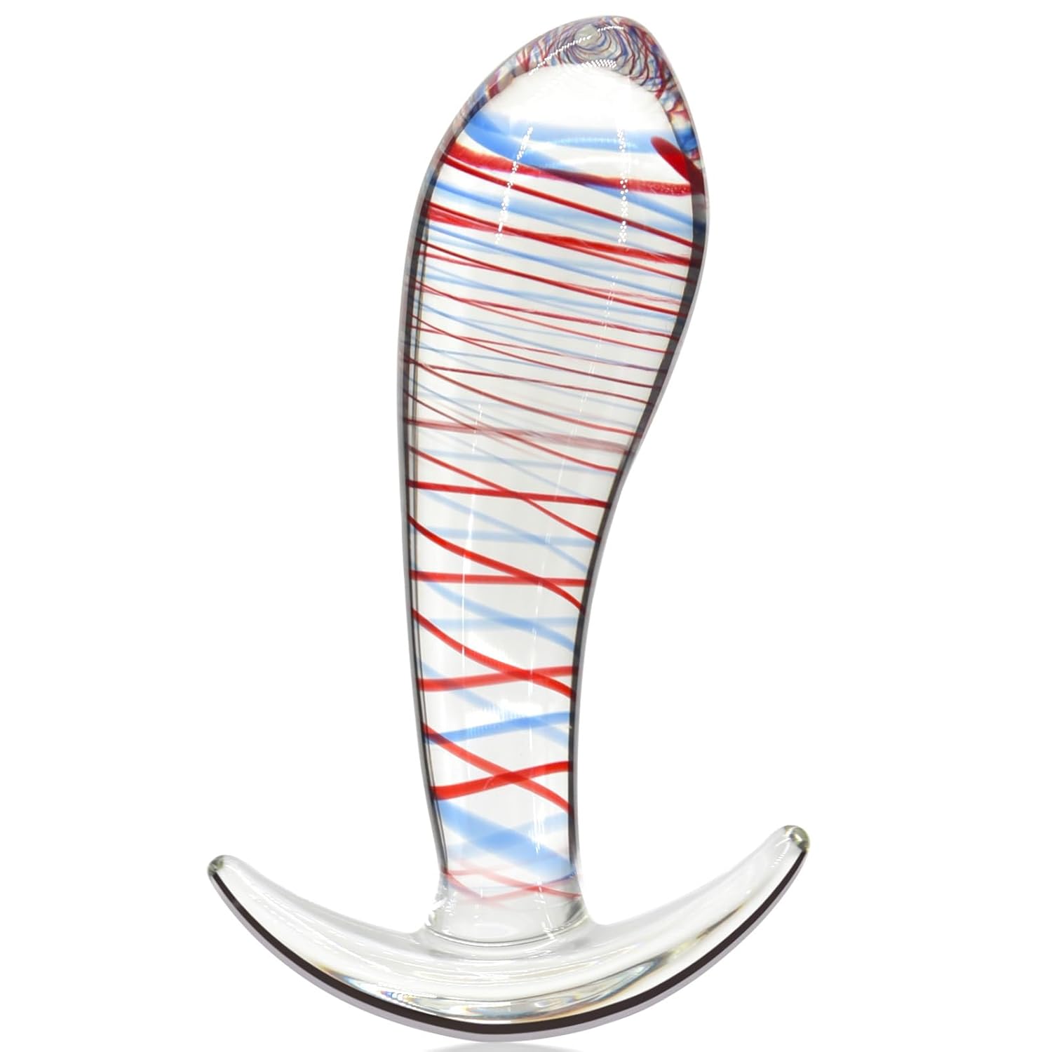 Glass Anal Plug Butt Plug Dilator With Curved Based Tapered Anal Prost