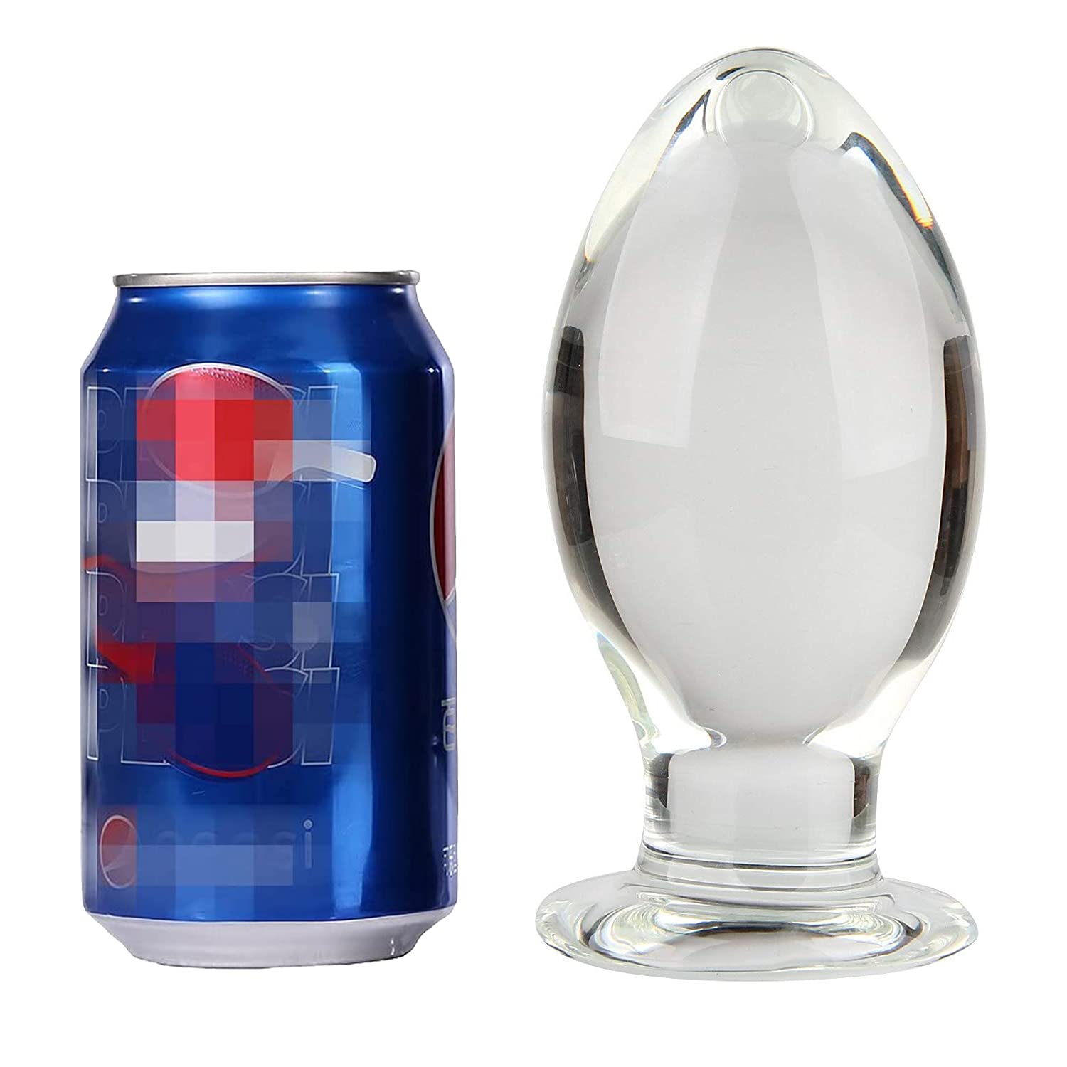 Huge Head Glass Butt Plug, Clear, Extra Large