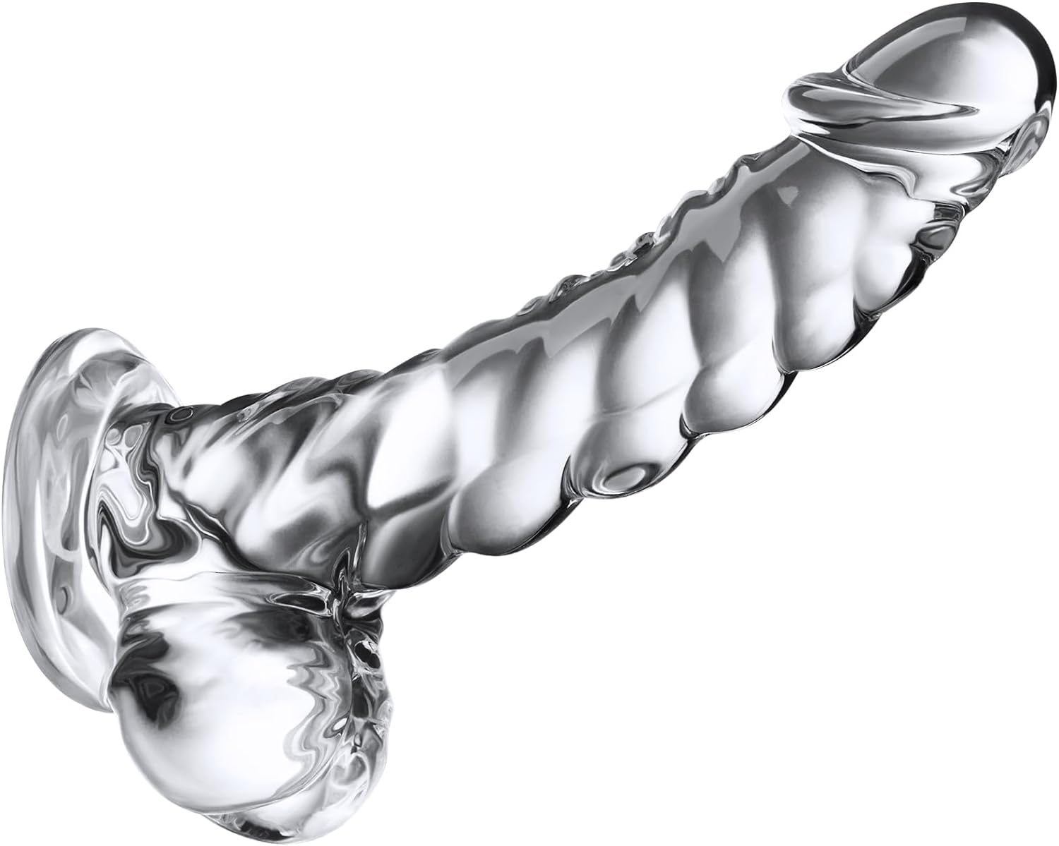 9 Inch Realistic Dildo - Clear, Silicone, Suction Cup, Hands-Free, for G-Spot & Anal Stimulation, for Women, Men, Beginners & Couples