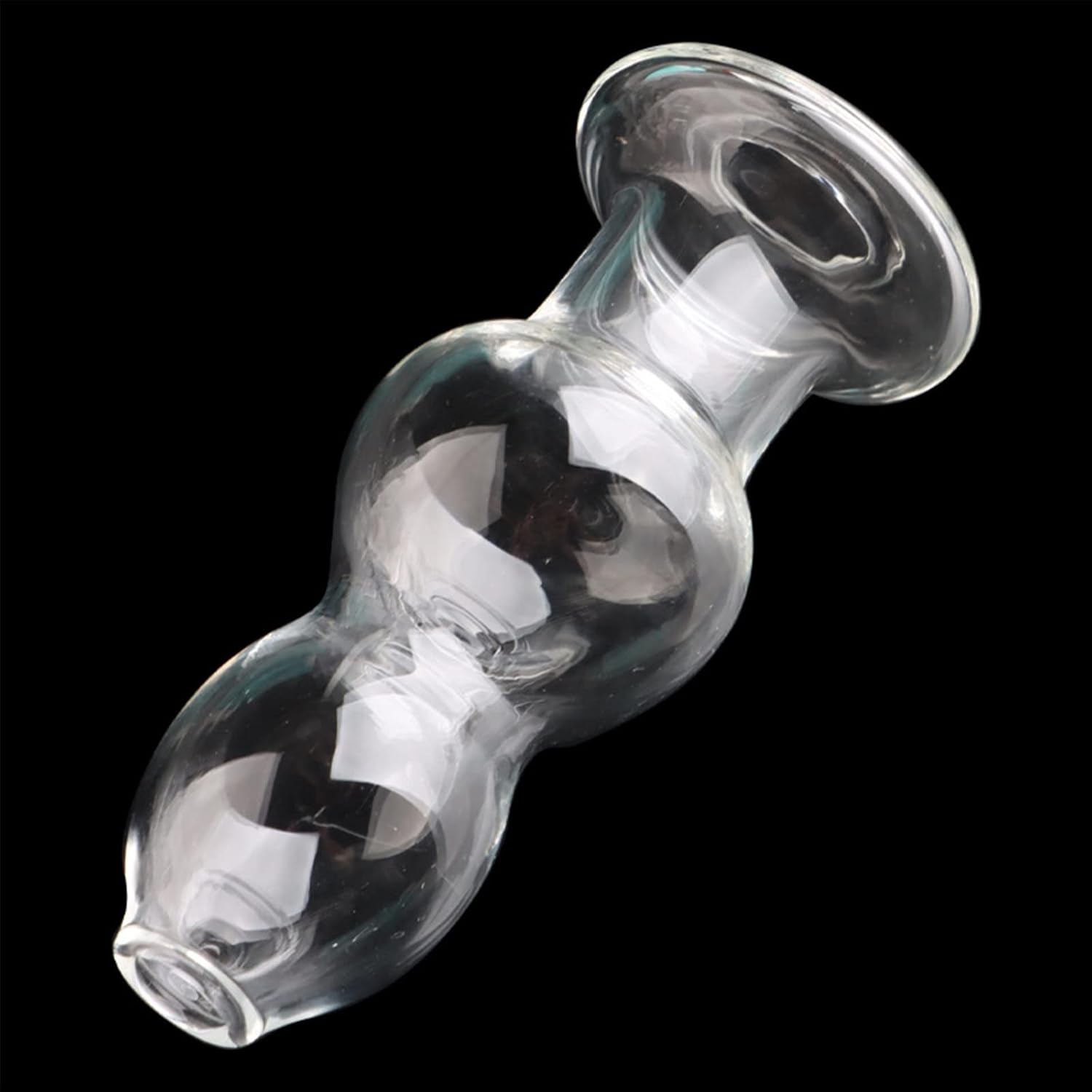 Crystal Calabash Transparent Anal Plug - Clear Hollow Glass Butt Plug (S)