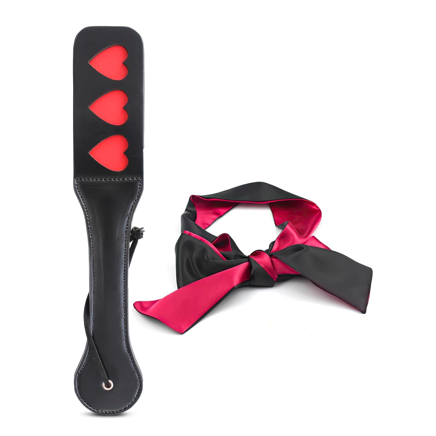 Sm Paddle Black Flogger Whip Crop And Mask Fetish Set Paddle