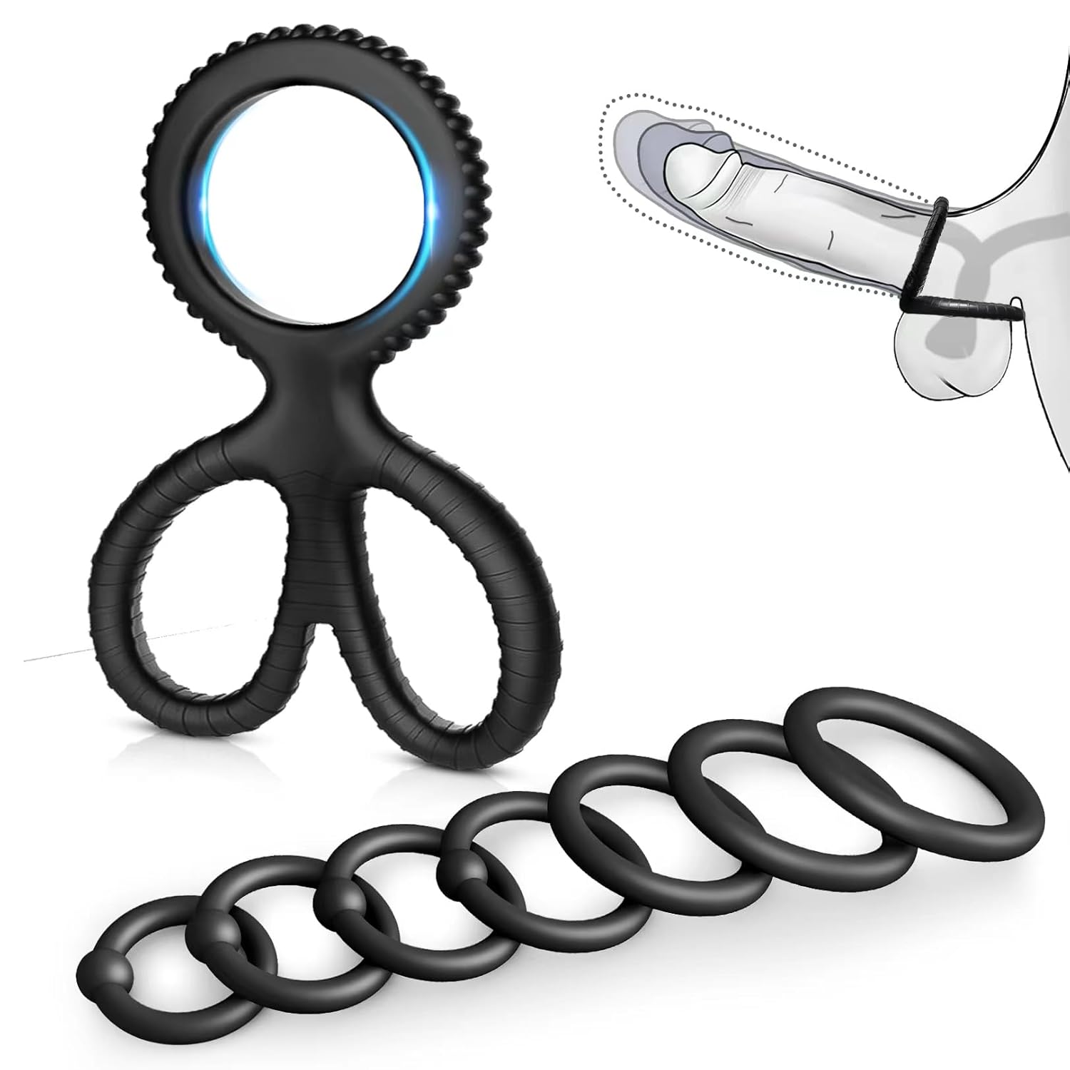Penis Rings Set With 8 Different Sizes Cock Rings For Erection