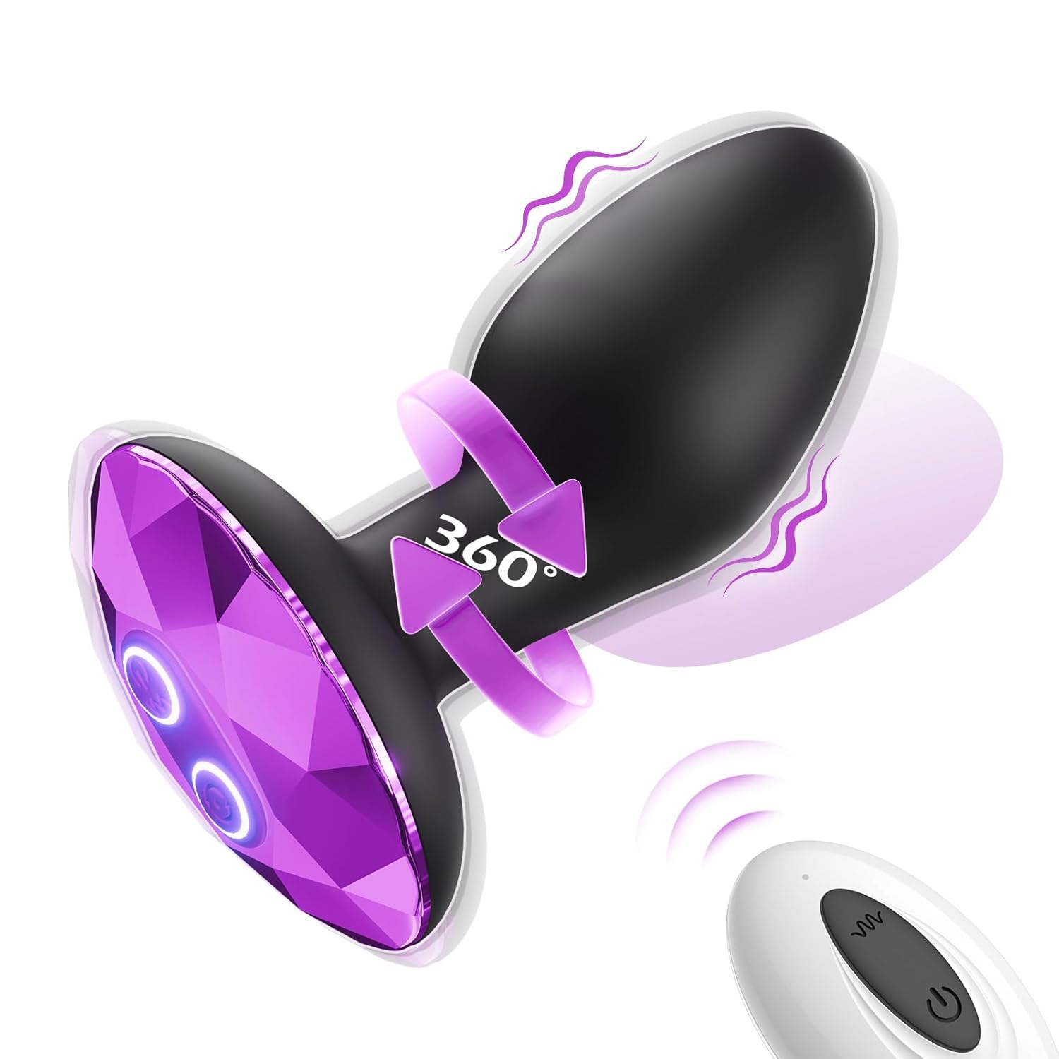 Anal Plug with 10 Rotating & Vibration Settings - Vibrating Butt Plug