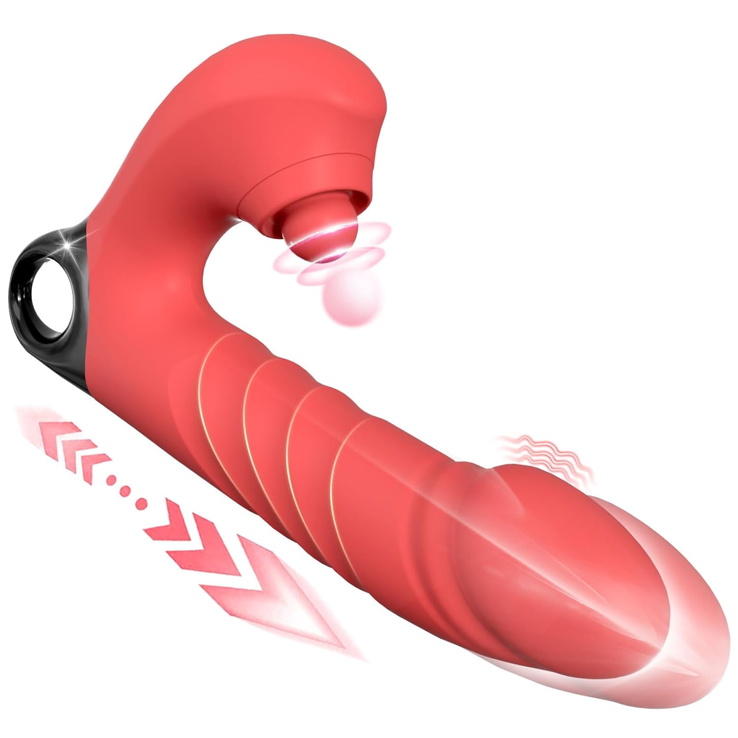 Thrusting Vibrating Dildo, 3 In 1 Female G Spot Vibrator With Clitoral