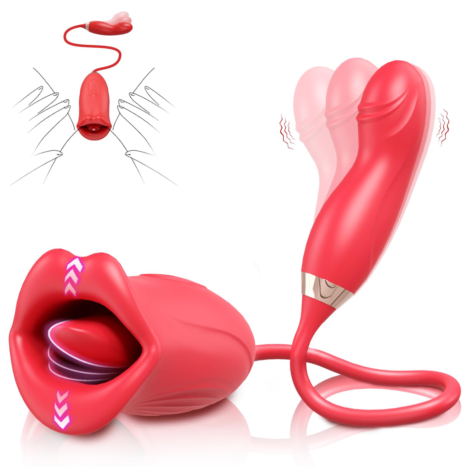 Tongue Rose Sex Toys G Spot Vibrator For Women - 4 In 1 Sex Stimulator