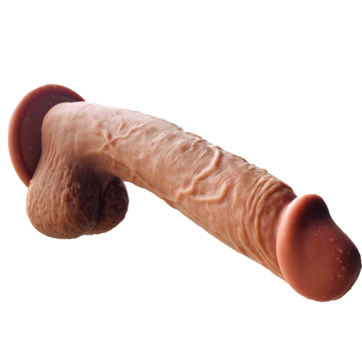 9 Inch Realistic Dildo Dual Density Liquid Silicone Cock With Strong