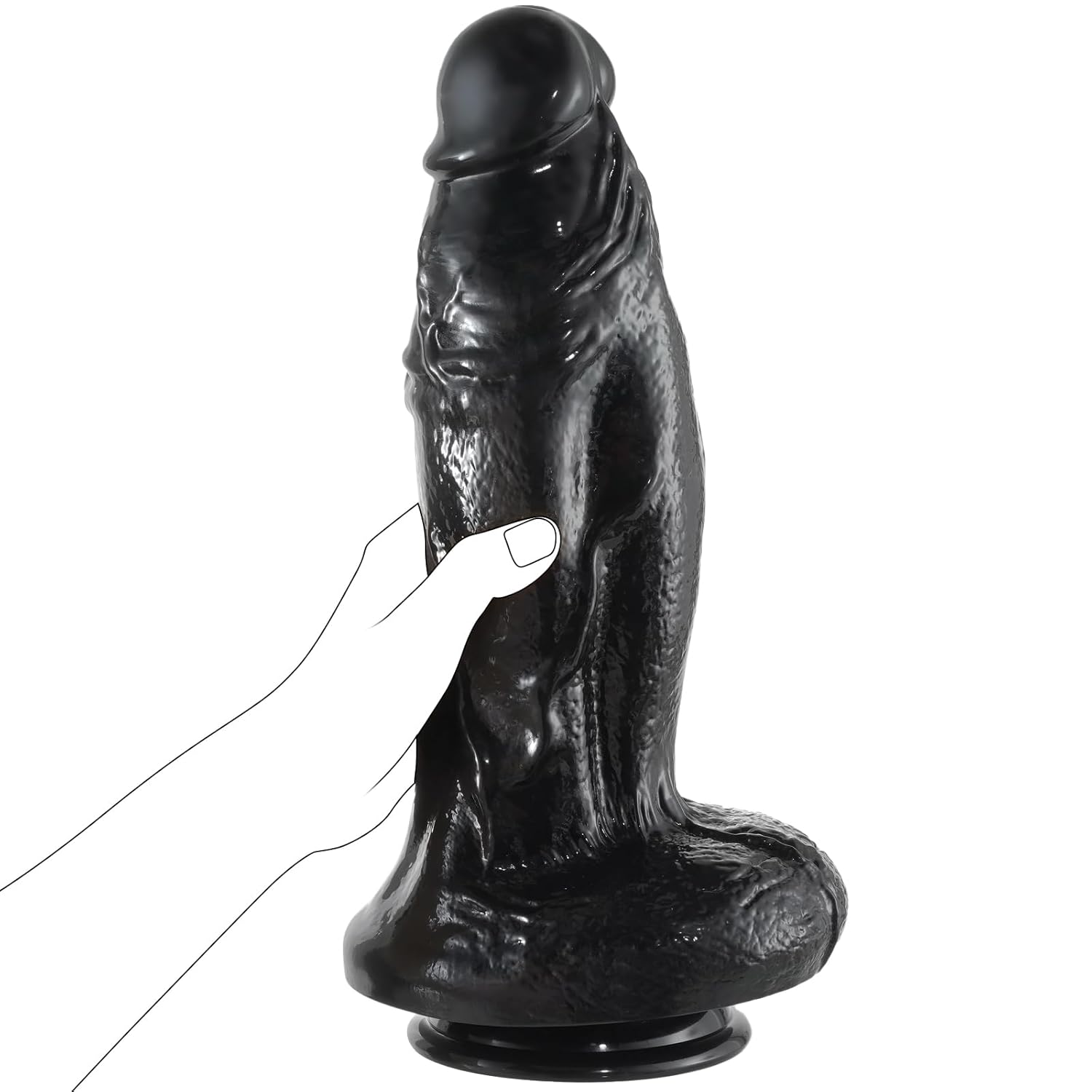 3.32" Diameter Huge Thick Dildo,13 Inch Realistic Black Dildo