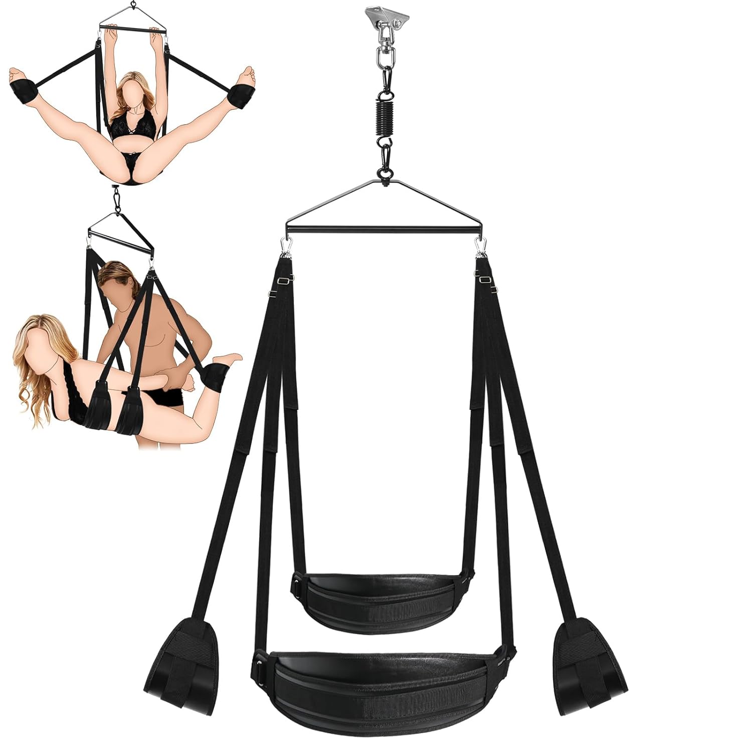 Heavy Duty 360 Spinning Sex Swing with Adjustable Slings 800 lbs