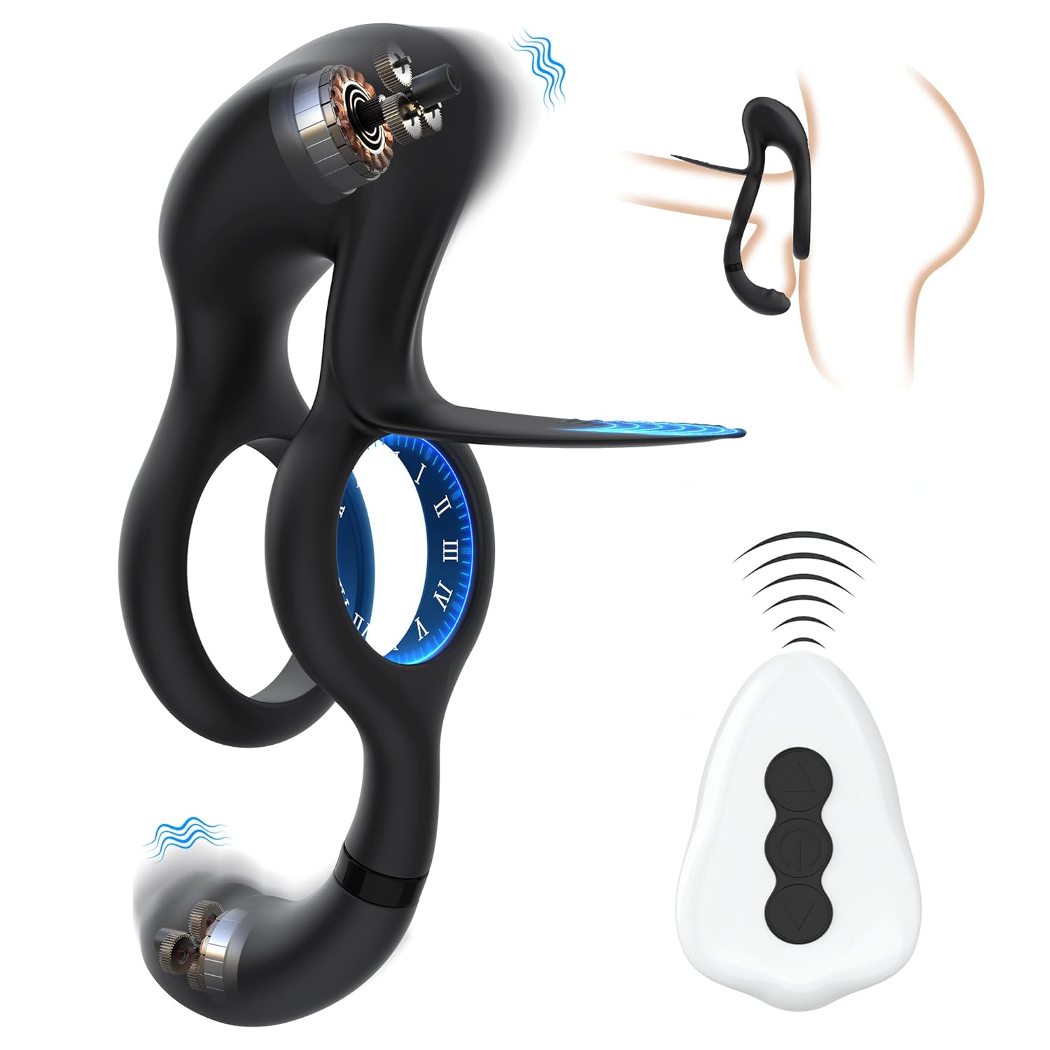 Vibrating Cock Ring Couples Vibrators: 3 In 1 Penis Ring Vibrator Sex