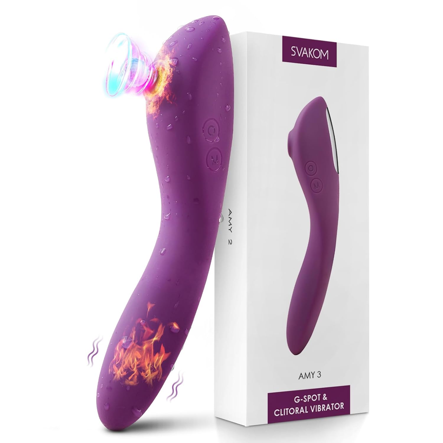 Heating Sucking Dildo Vibrator Sex Toy - Dual-End Heating Adult