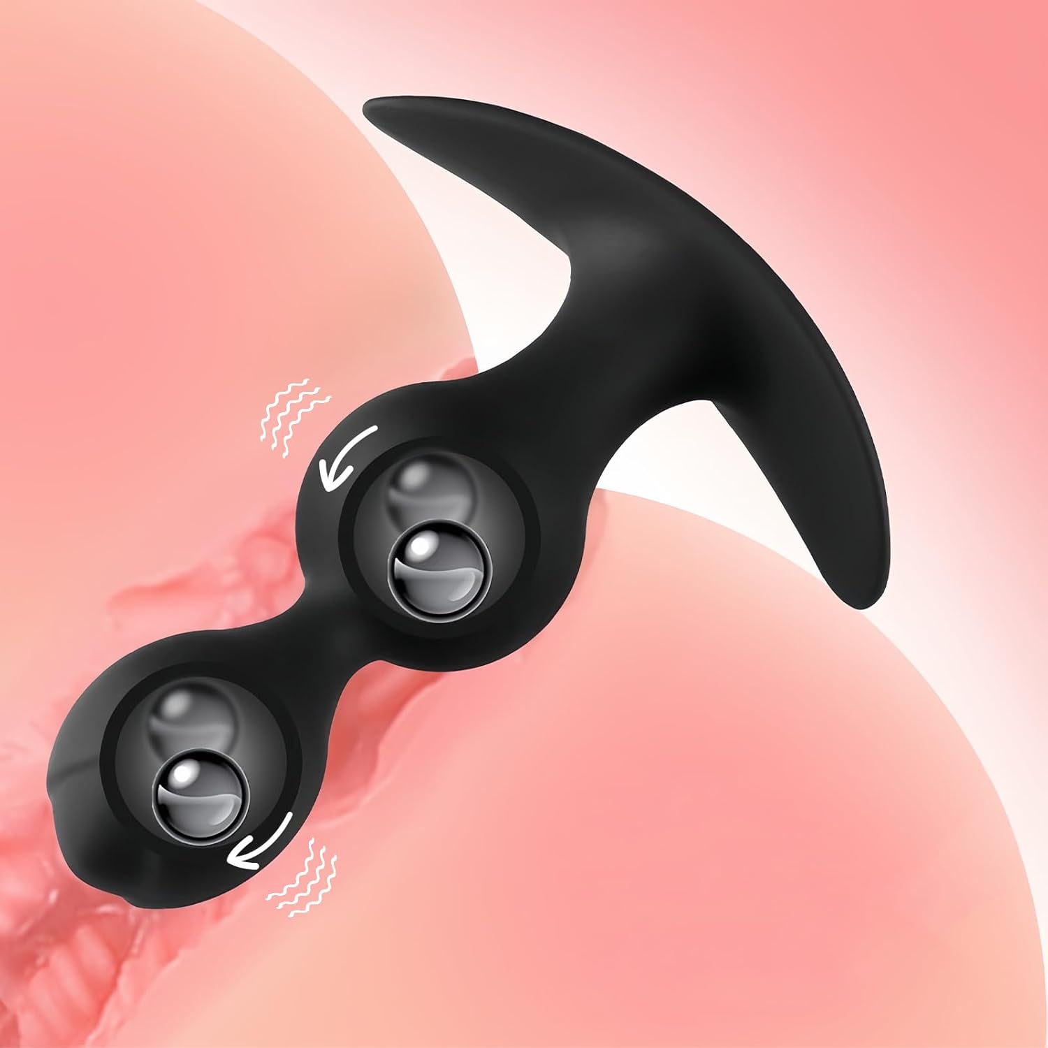 Dual-Ball Anal Plug With Internal Rolling Beads - Enhanced Sensory