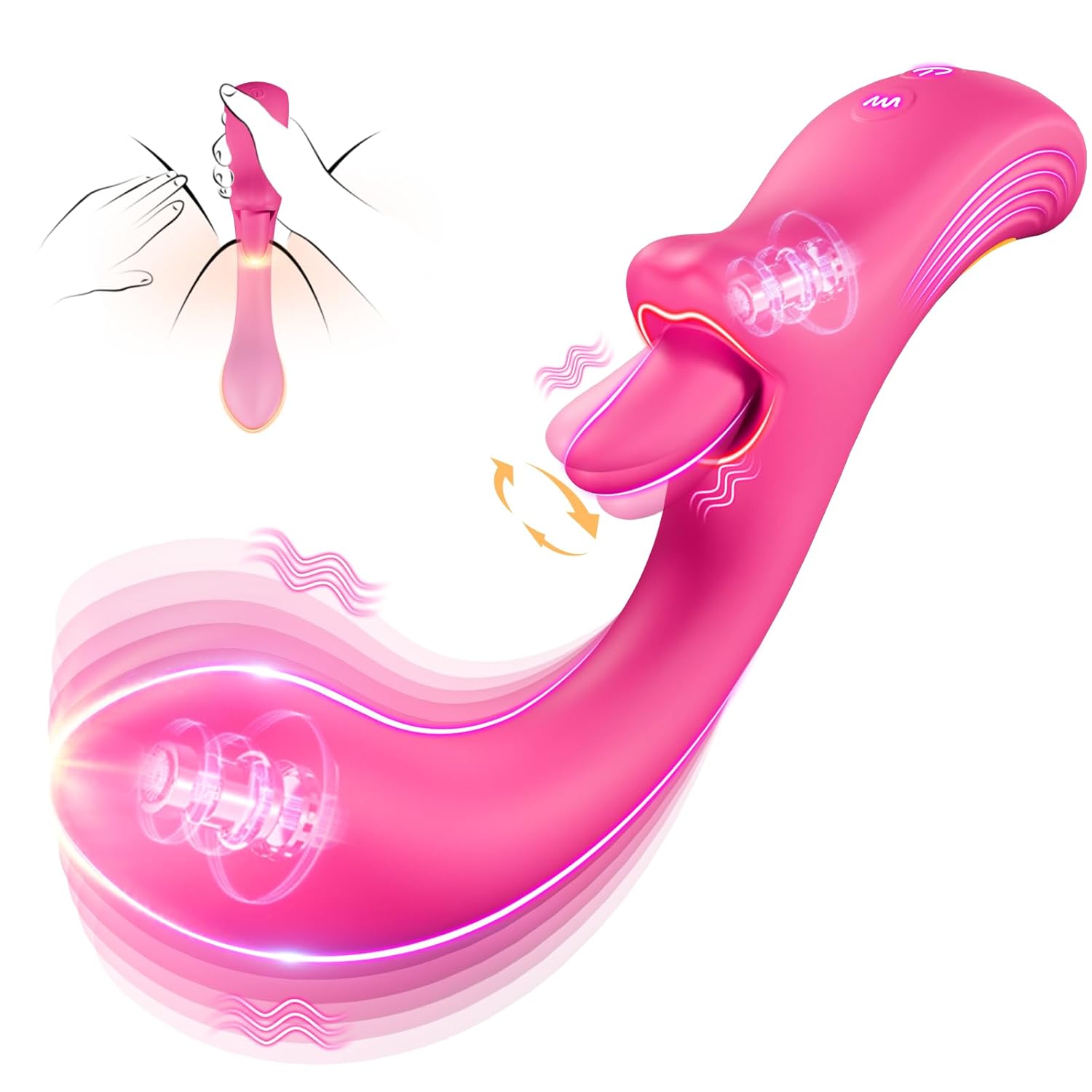 Womens Sex Toy Dildo Vibrator, G Spot Vibrator Lip Tongue Licker