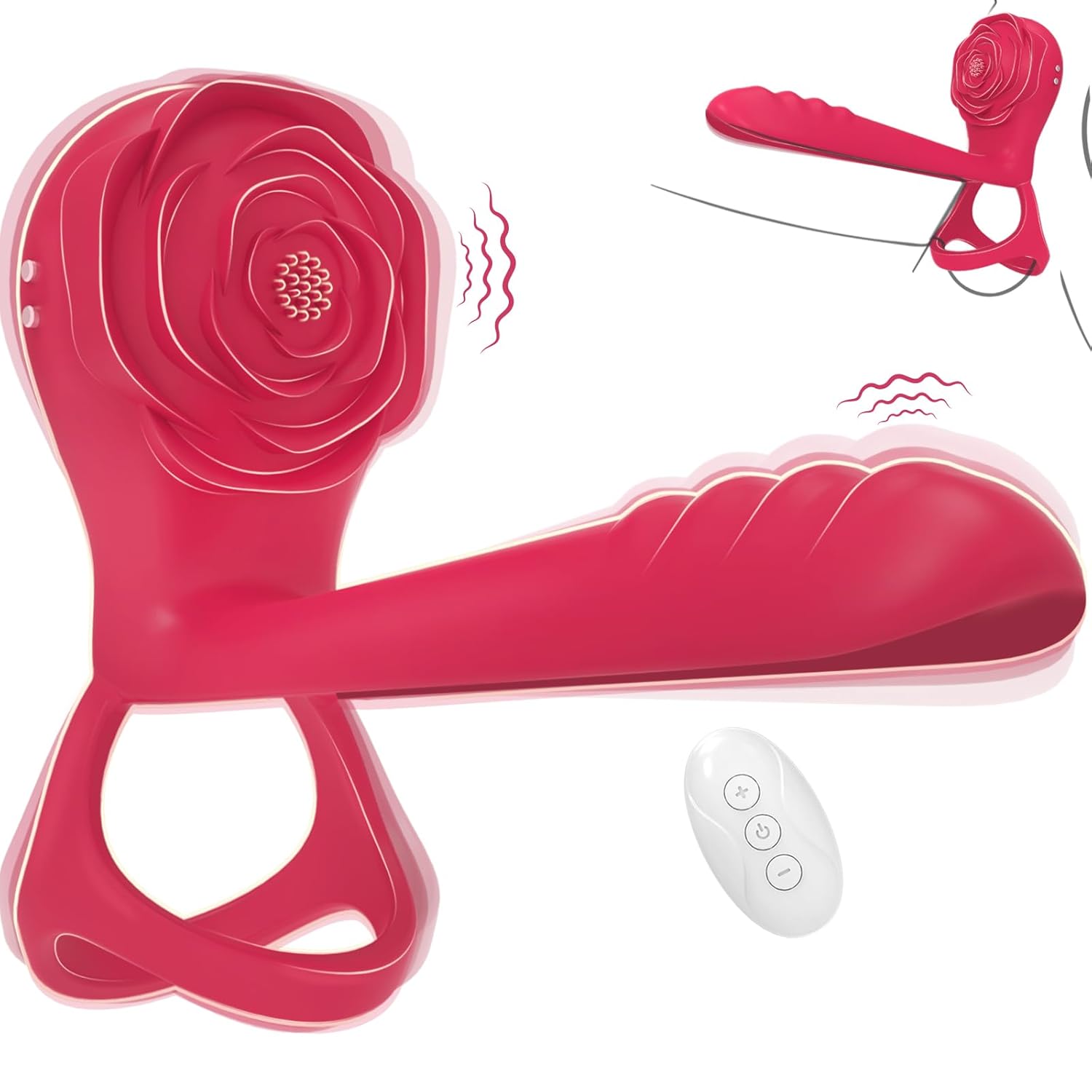 Vibrating Cock Ring with Penis Sleeve 4IN1 Remote Control Male Sex Toy