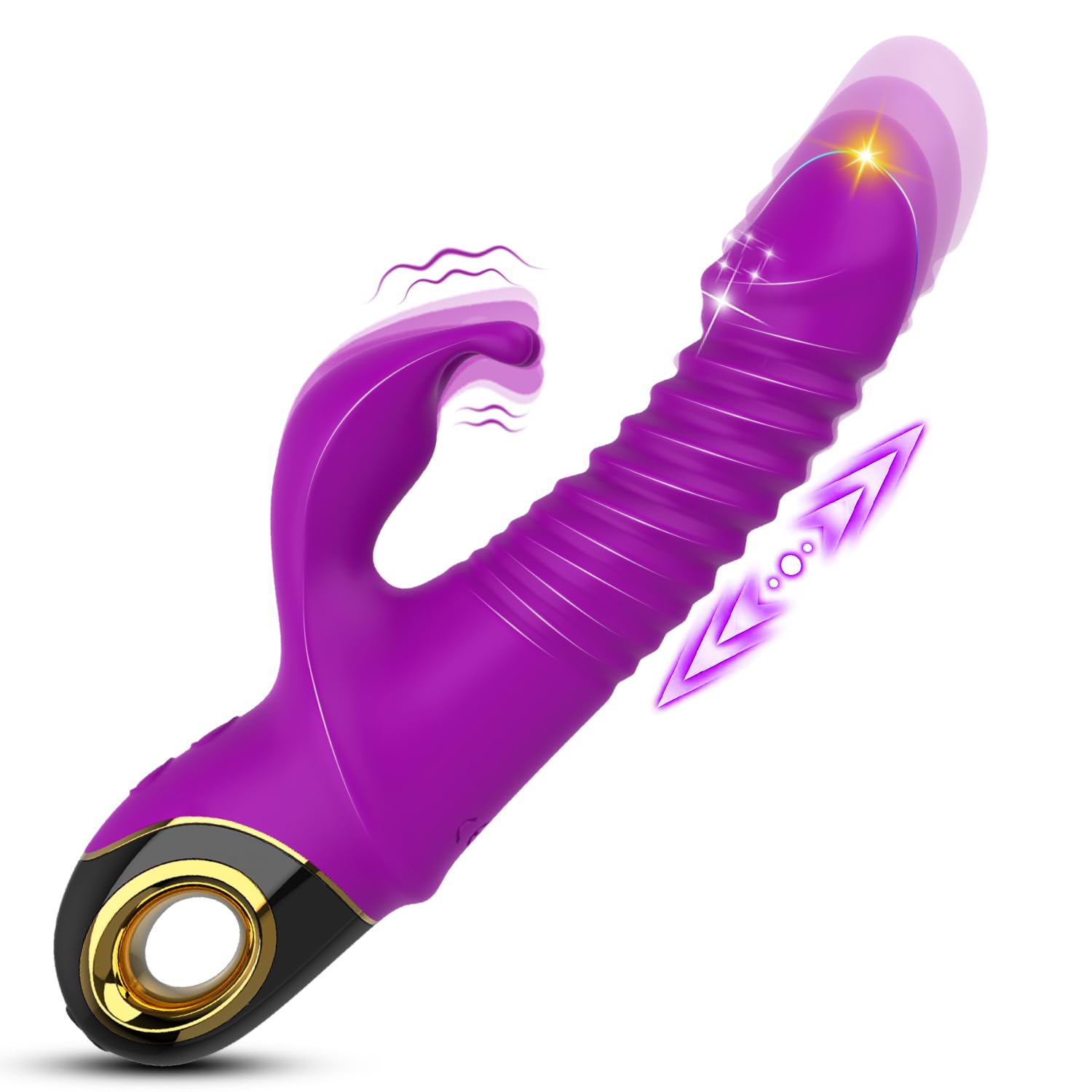 Thrusting Dildo G-Spot Rabbit Vibrator - Silicone Realistic Dildo