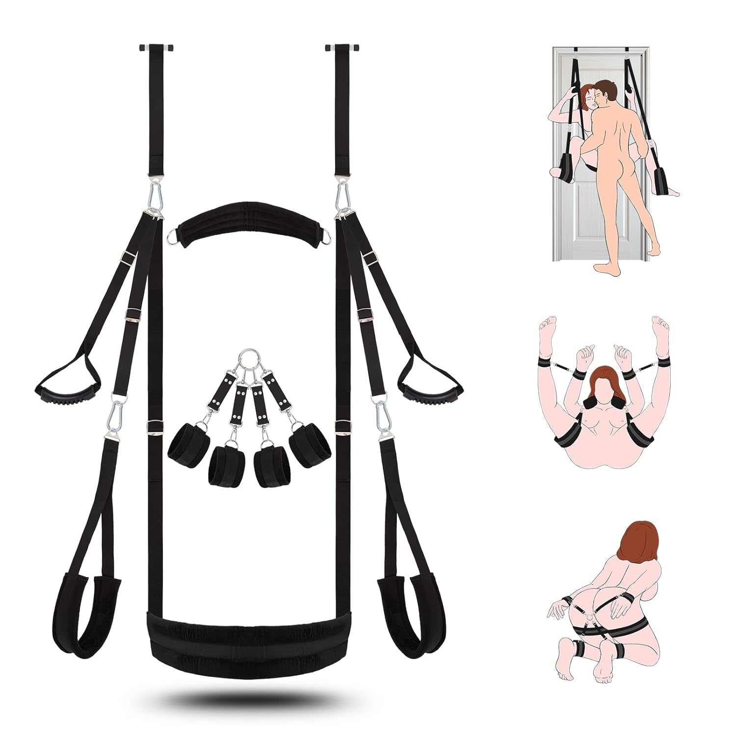 Sex Swing Bdsm Bondage Restraints Kit- 2 In 1 Door Swing & Sex