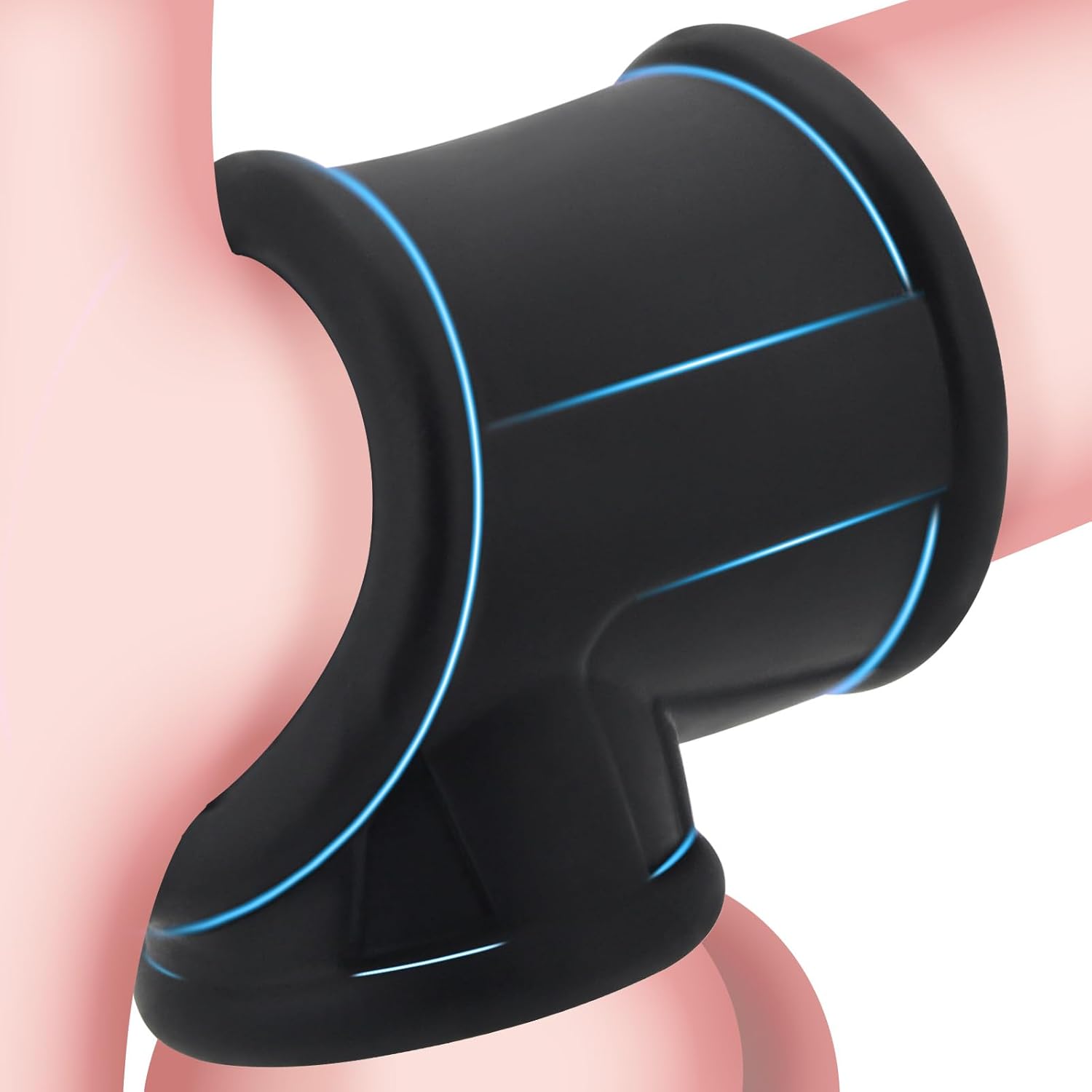 Penis Ring Ball Stretcher For Men - Black Silicone Stretchy Cock Ring