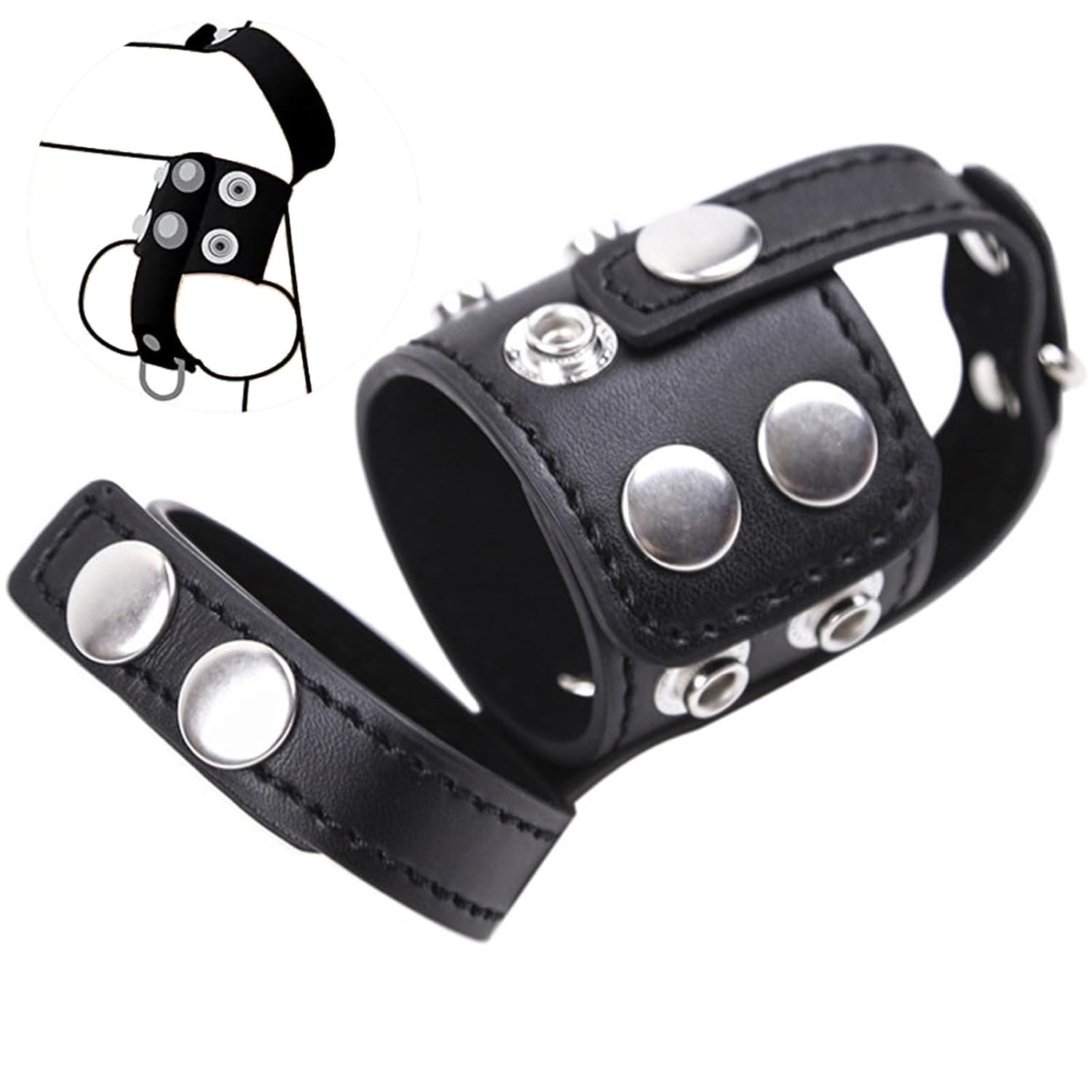 Cock Ring Bondage Rope With Leather Adjustable Chastity Belt