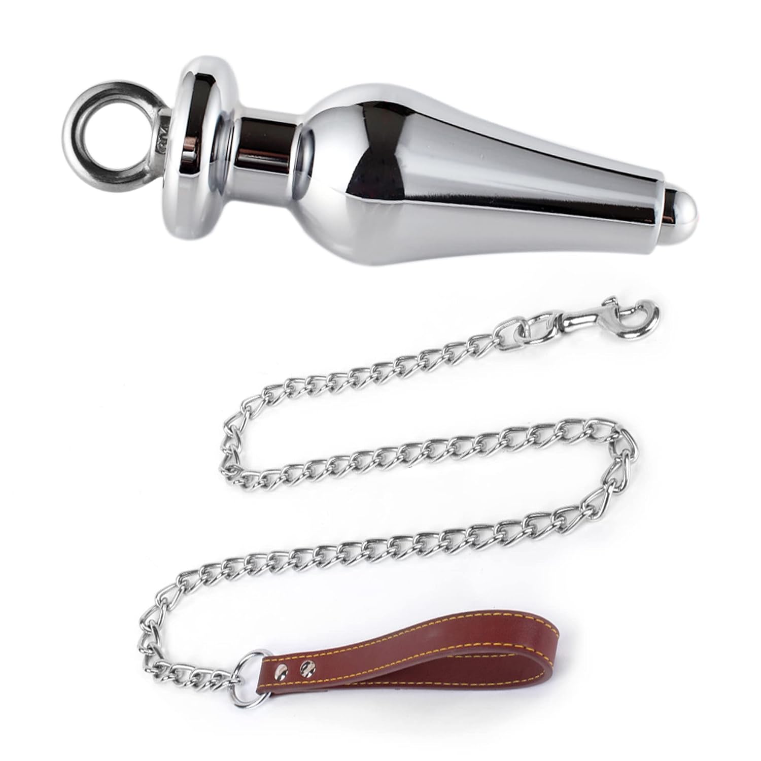 Anal Butt Plug Stainless Steel Hollow Anus Plug With Leash Chain