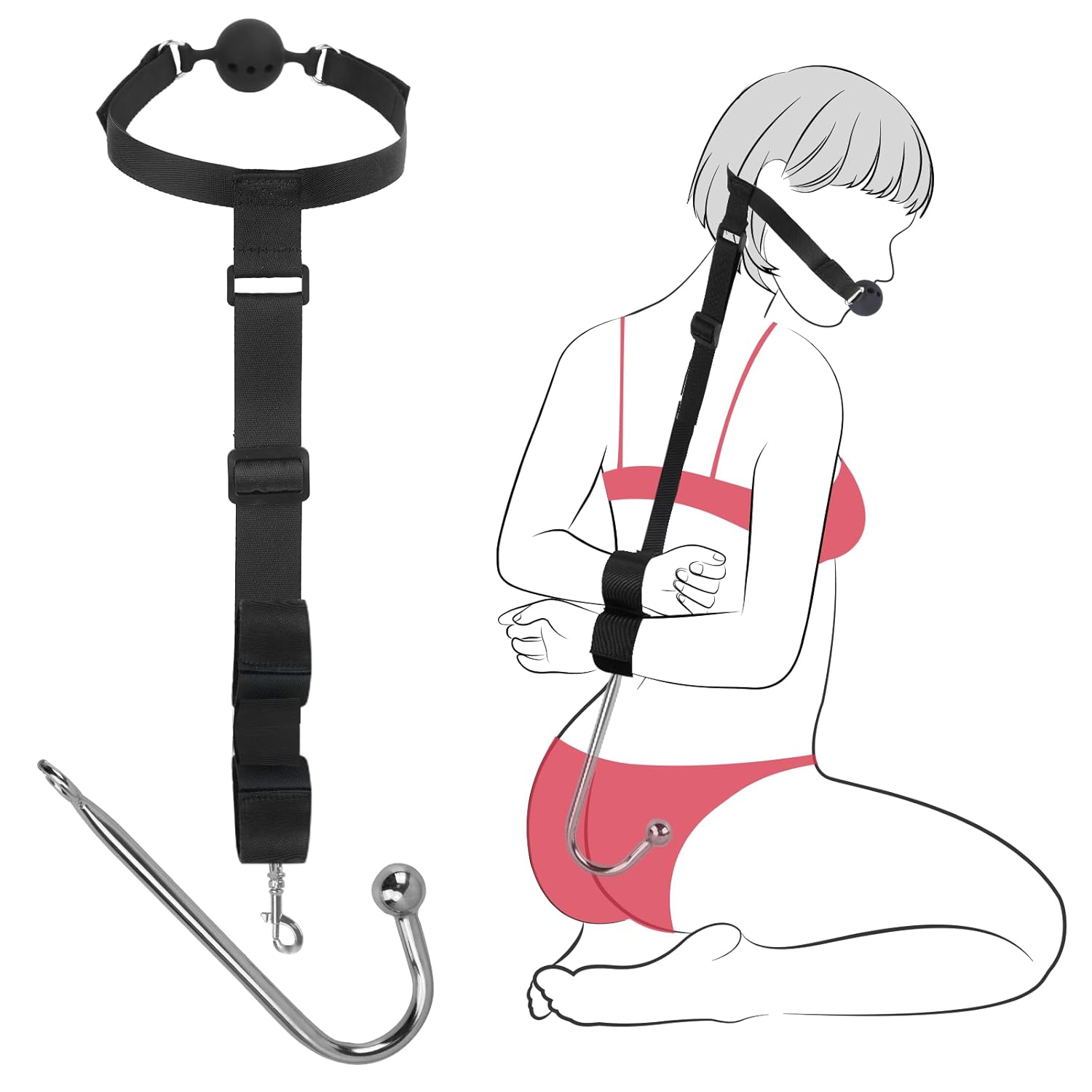 Bdsm Sex Bondage Adult Toys - Anal Hook Gag Bondage Couples Toys Mouth