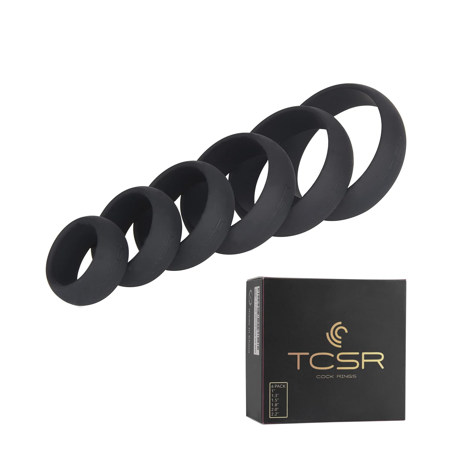 6 Soft Silicone Cock Rings, Medical Grade