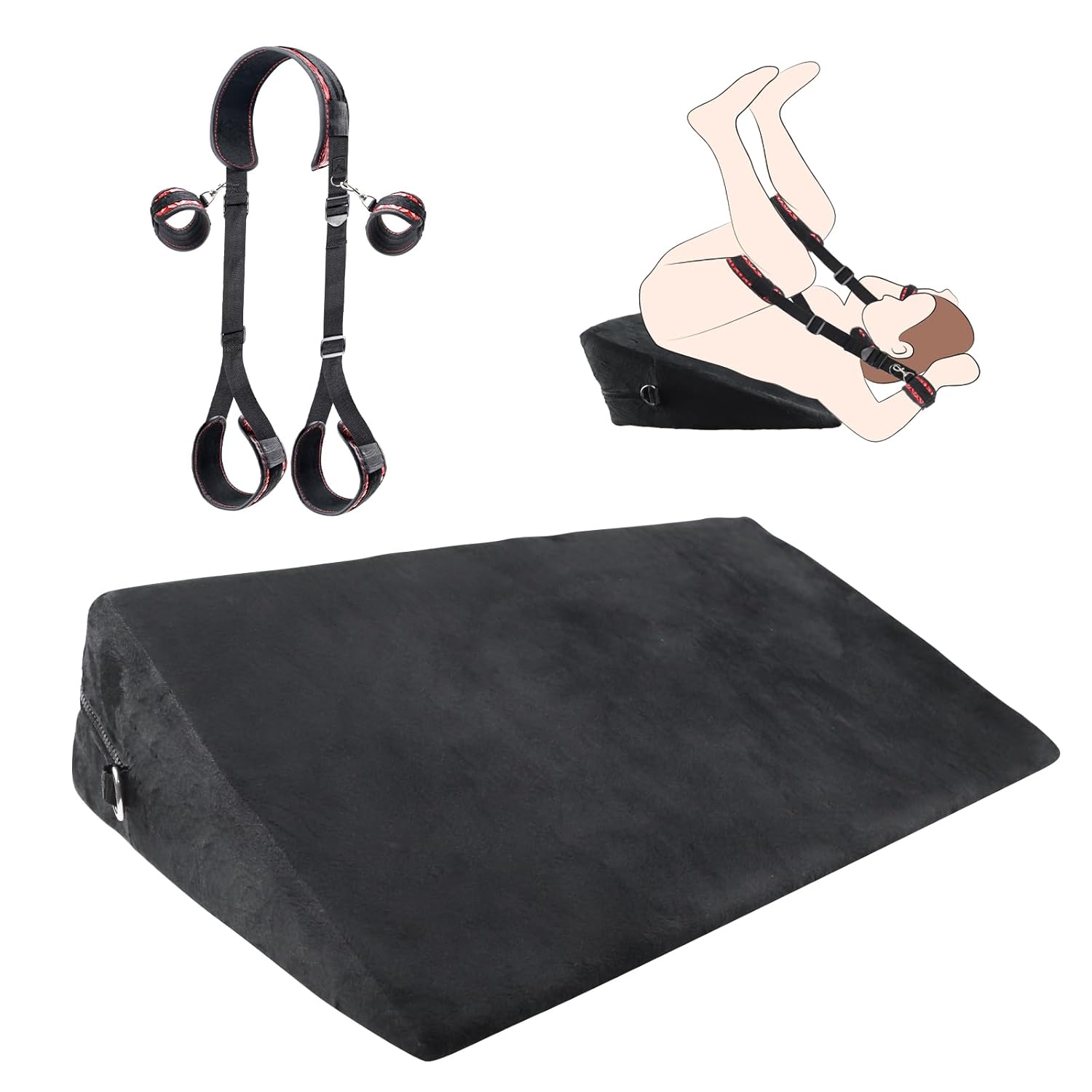 BDSM Restraint Set 24" Position Pillow with Adjustable Straps