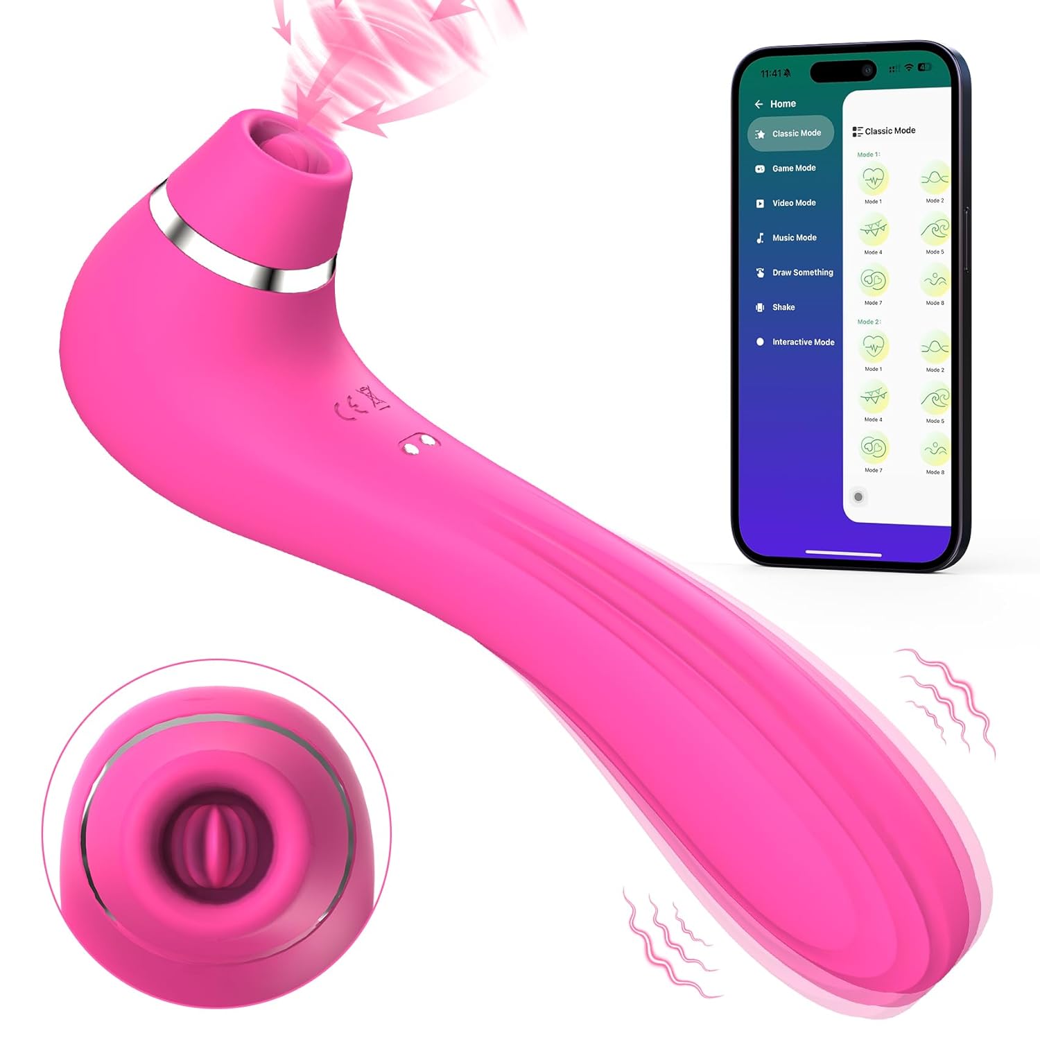 Clitoral Licking Sucking Vibrator 9 Vibrations and Tongue Licking Modes