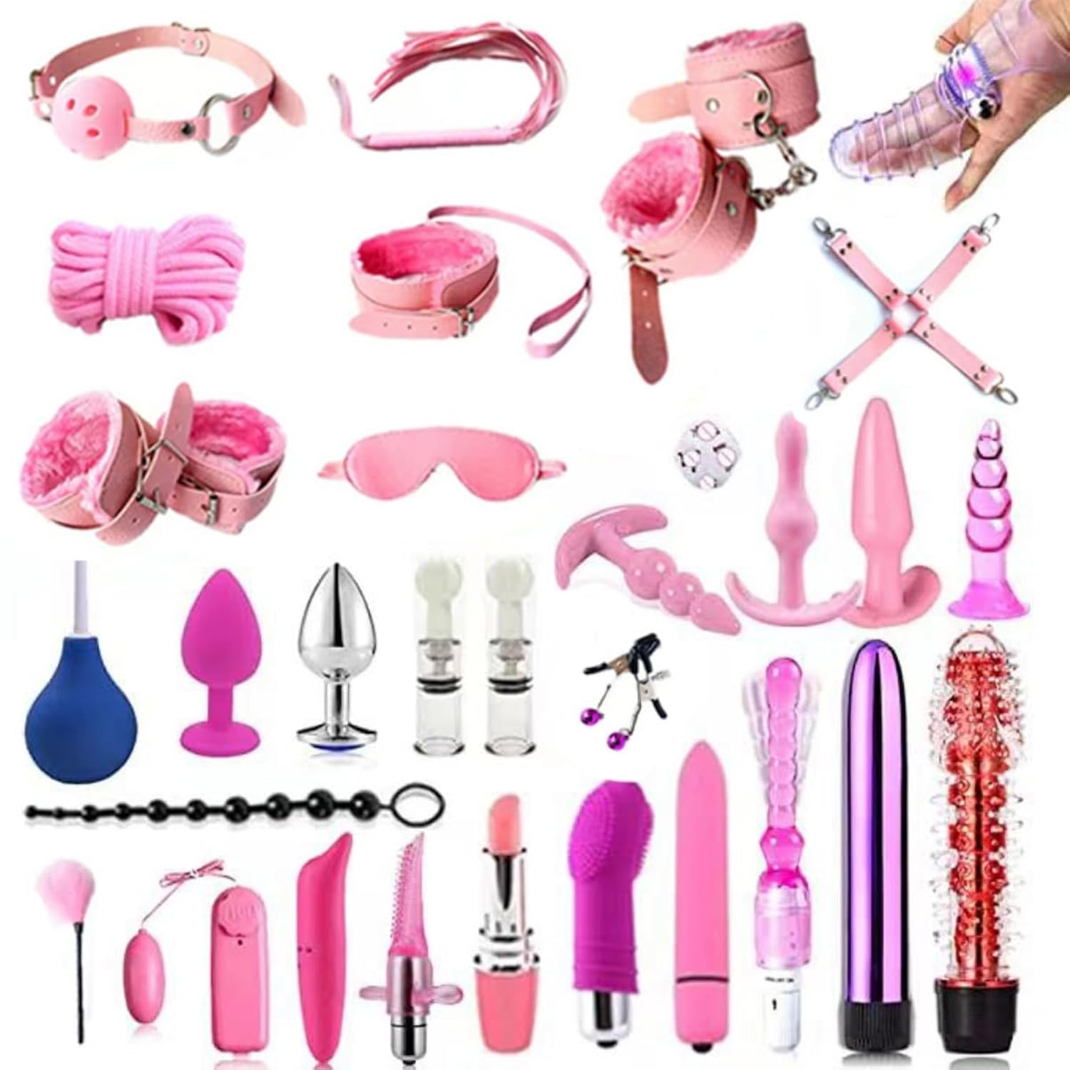 Bdsm Restraints Sex Toys 30Pc Bondage Restraints Set Fetish Bed