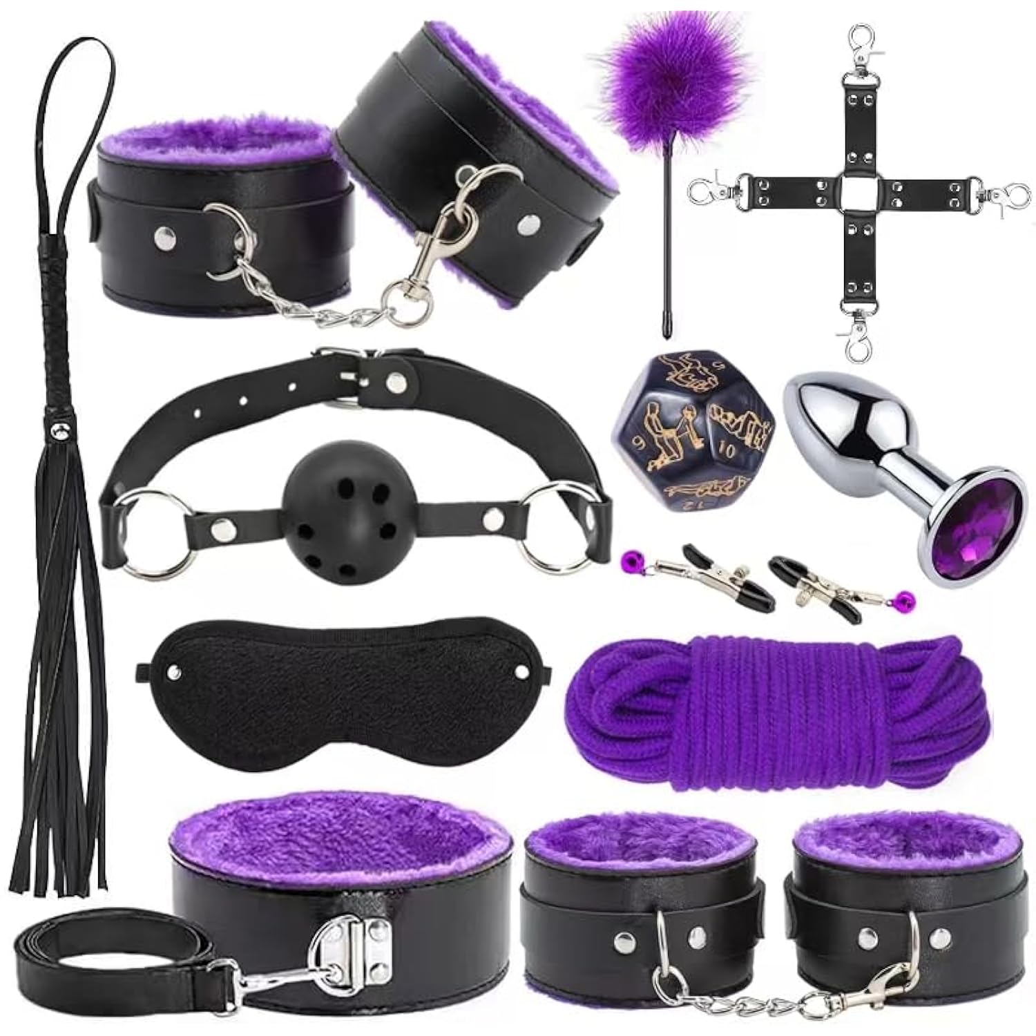 Sex Bondage Bdsm Kit Restraints - Upgrade 12Pcs Sets With Adjustable