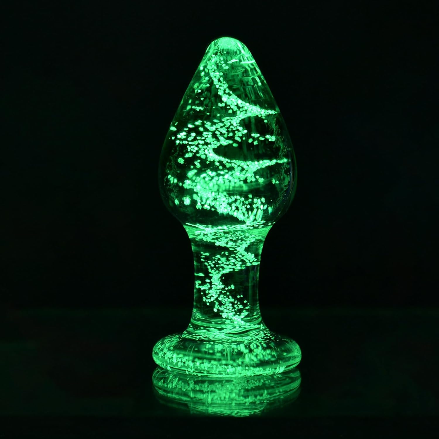 Glow in The Dark Crystal Glass Dildo, Large Anal Plug for Women and Men