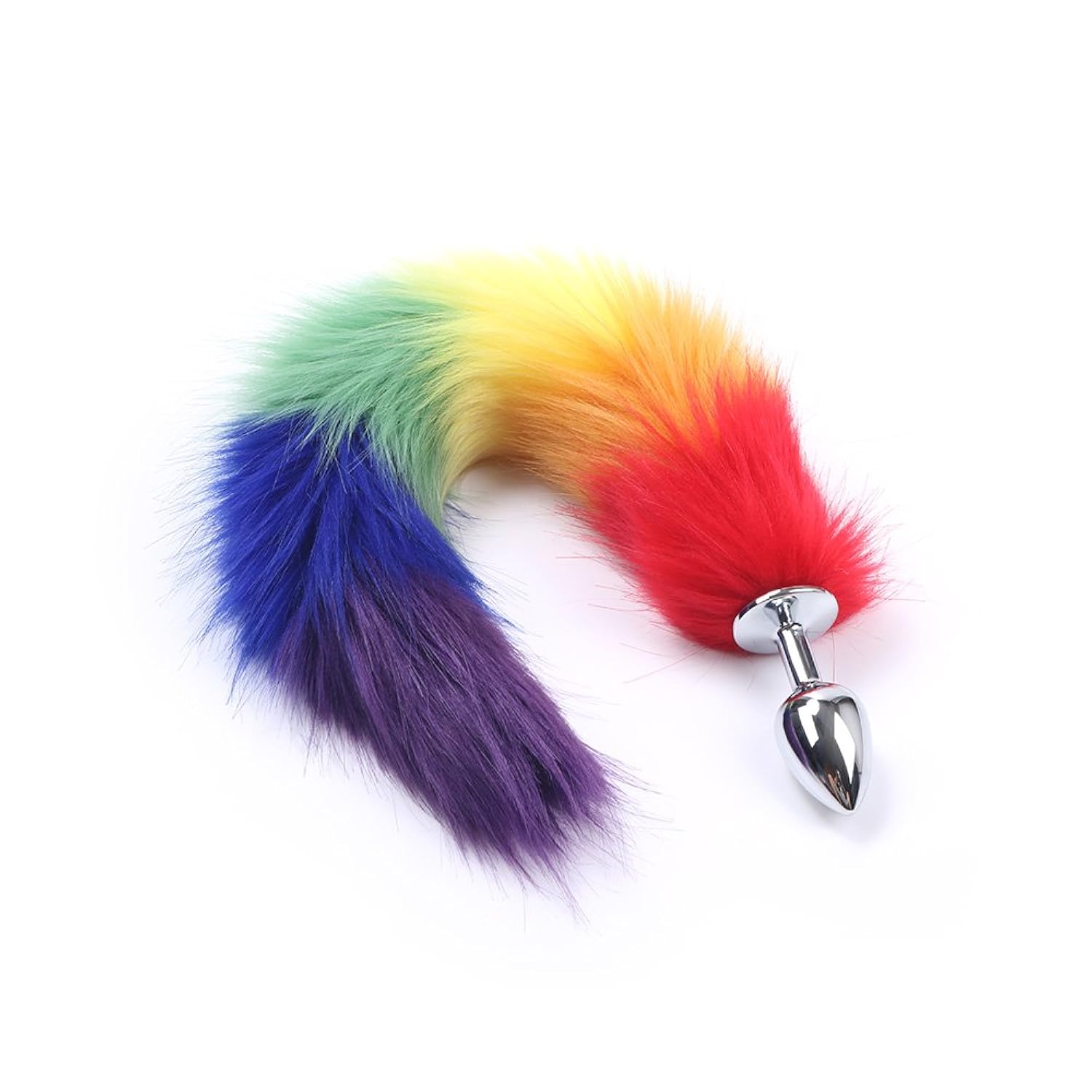 Fox Tail Anal Plug - Rainbow for Cosplay & SM Role Play