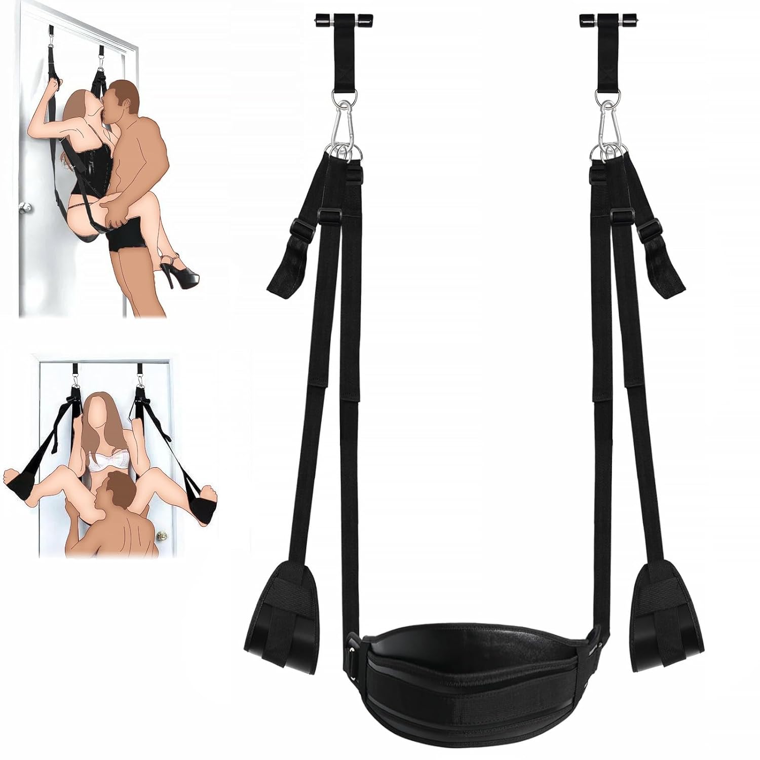Door Sex Swing with Seat, Leather Bondage Slings