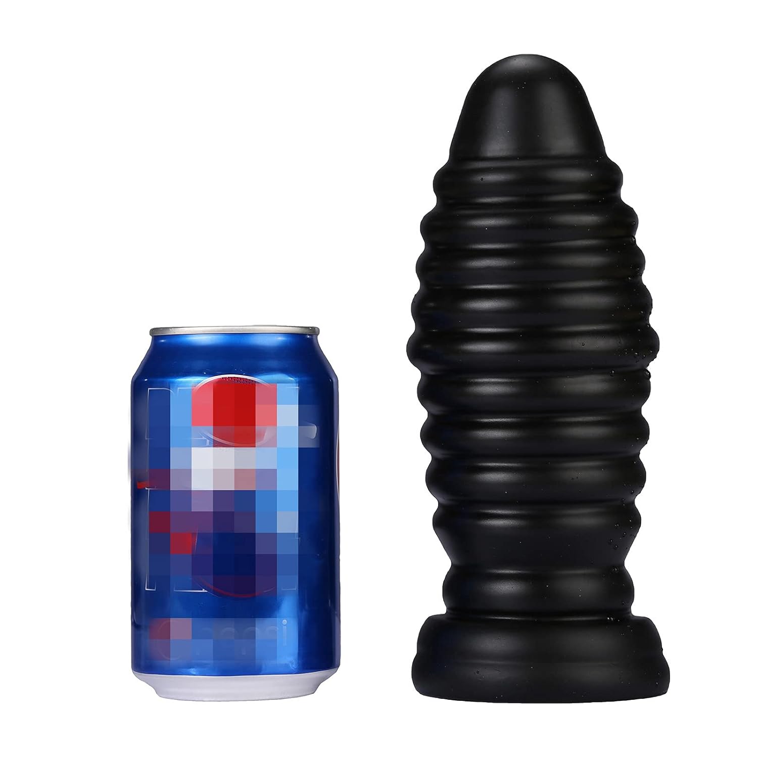 Large Ribbed Black Anal Plug Trainer Big Butt Plug Stimulator