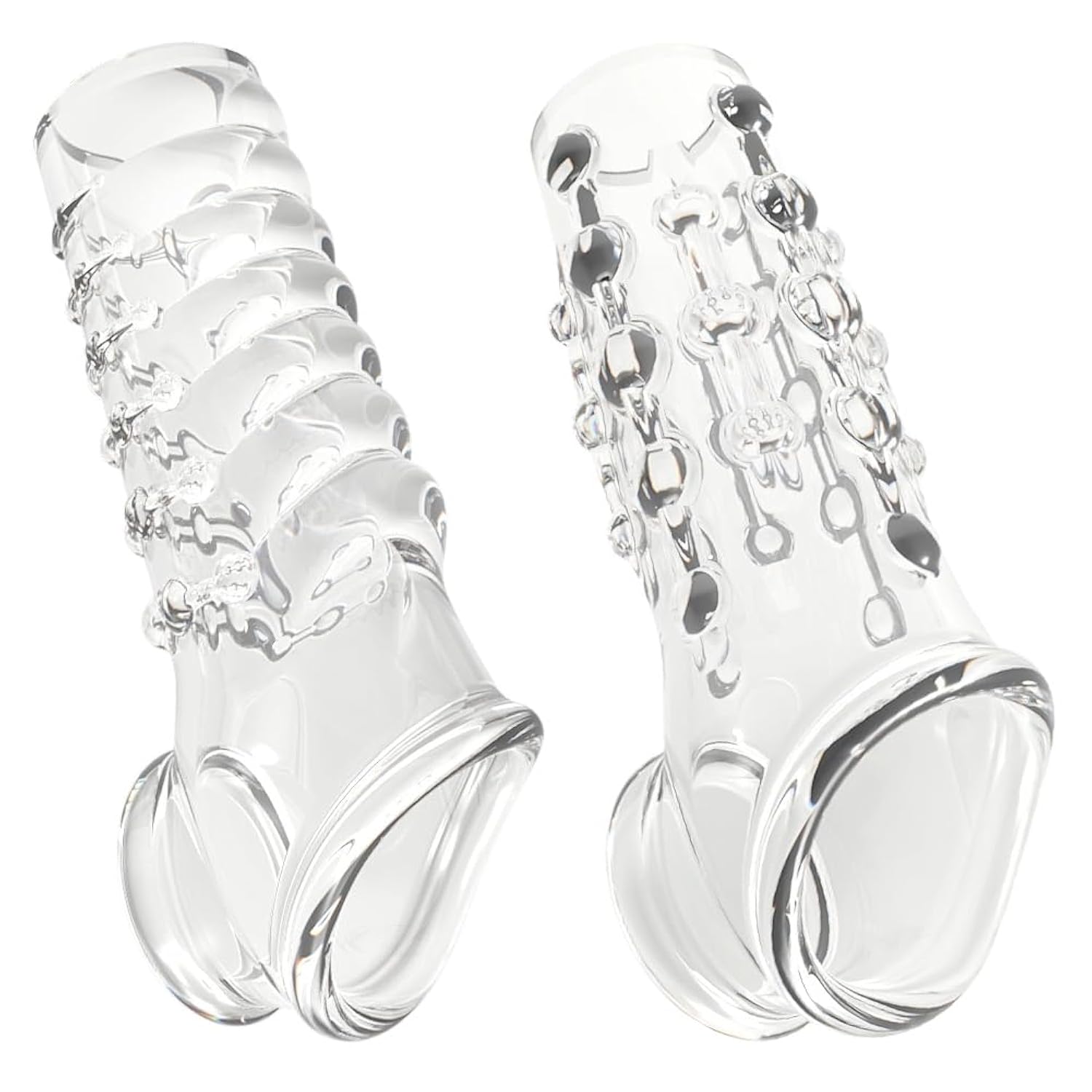 Penis Sleeve Extender 2 Pcs Cock Enlargement Ring With Massage