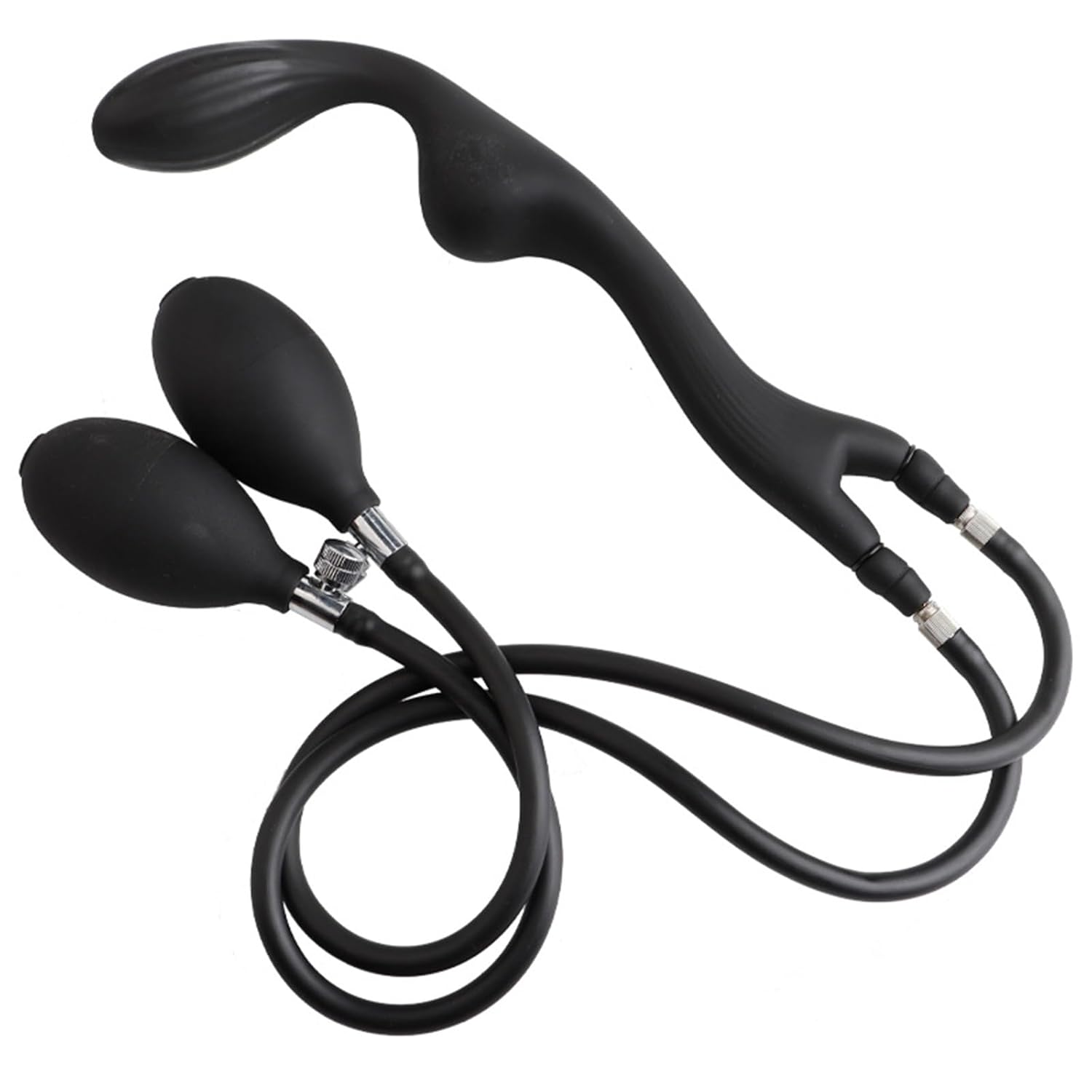 Inflatable Double-Headed Steel Balls with Soft Silicone Anal Plugs for Men & Women