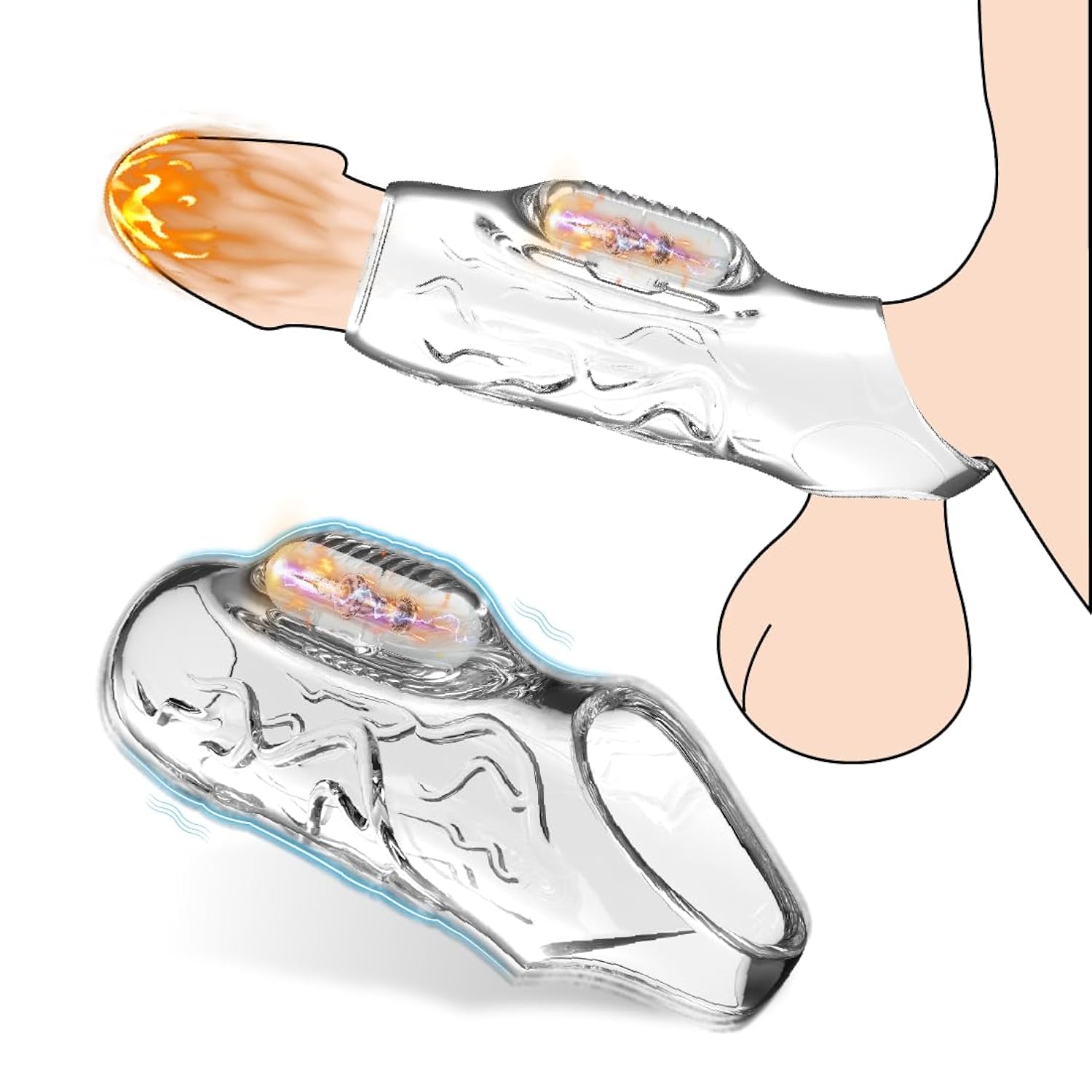 Men'S Vibrating Penis Ring, Cock Rings, Clear Penis Enlargement