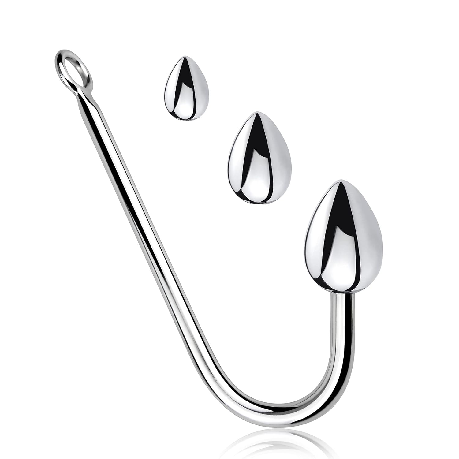 Stainless Steel Anal Hook, Buttplug Hook With 3 Interchangeable