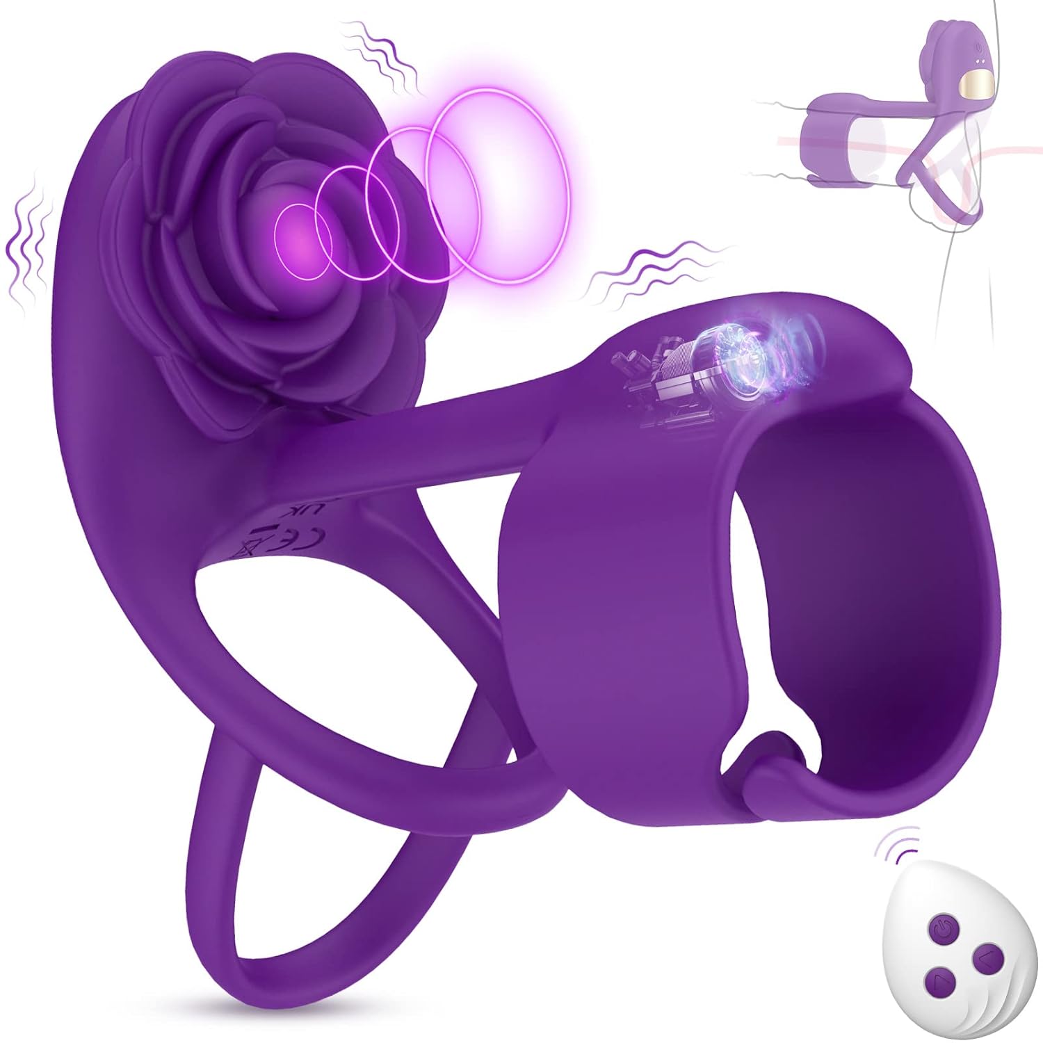 Vibrating Cock Ring Sex Toys For Couples - 3 In 1 Vibrating Penis Ring
