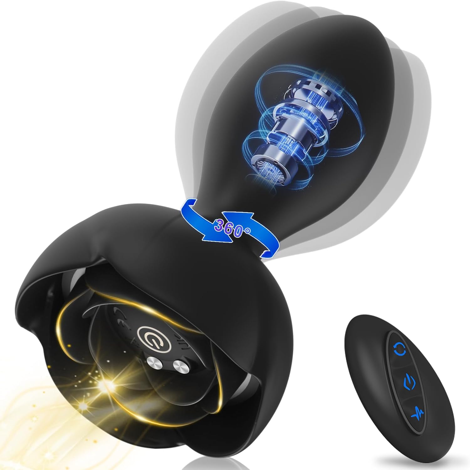 Anal Plug Vibrator Sex Toys - Vibrating Butt Plug With 11 Rotation