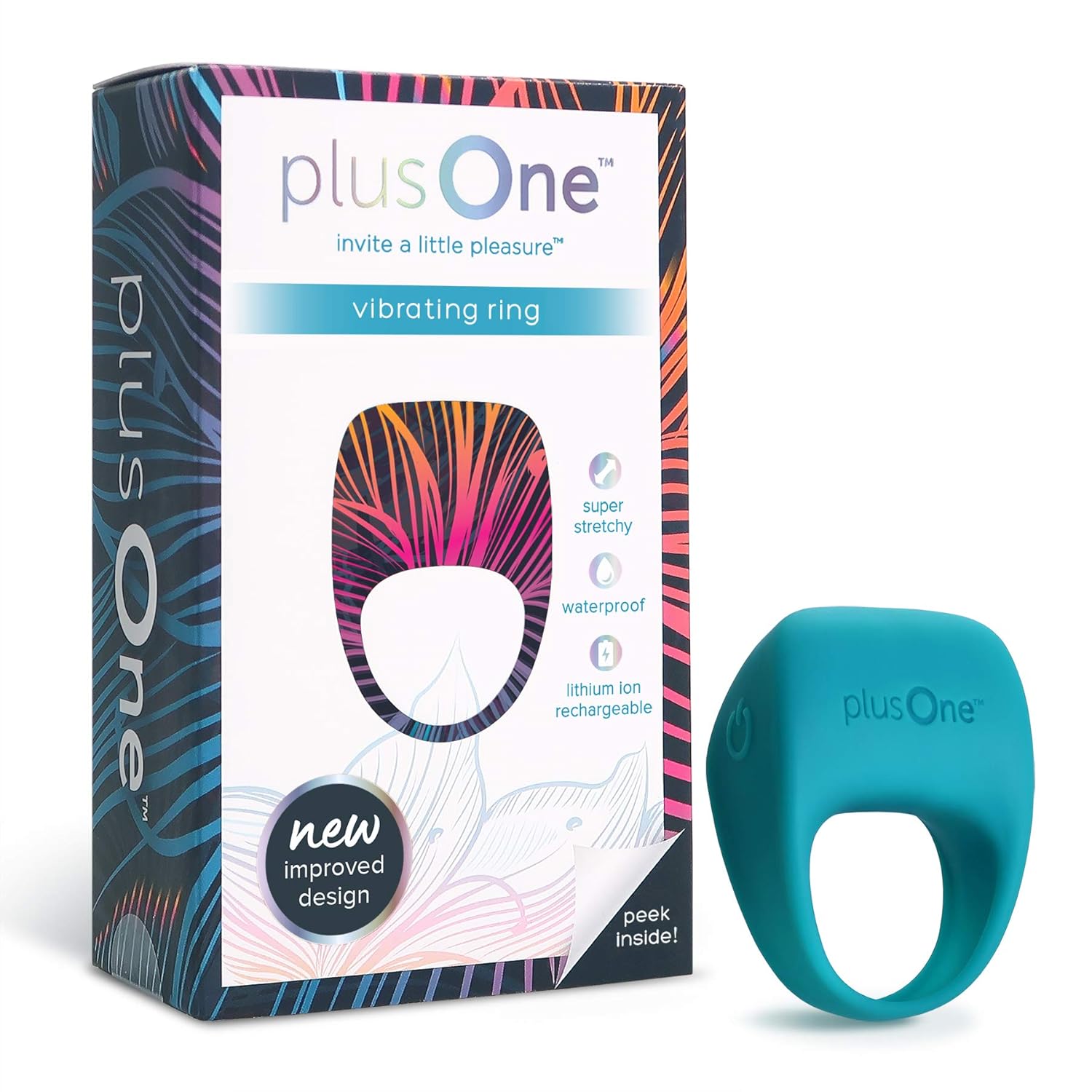 Vibrating Ring for Couples, Body Safe Silicone, Quick Charging, Teal